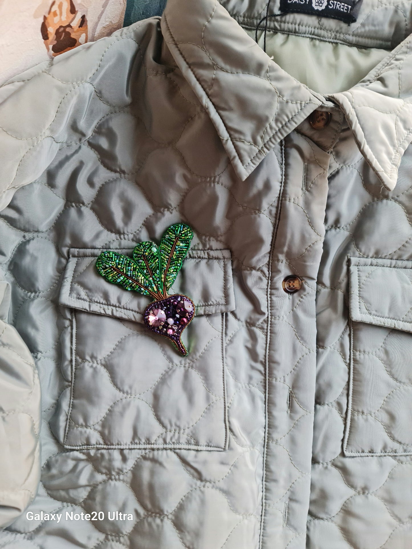 Gardener gift Purple Beet Crystal Pin, Vegetable Handmade jewelry Brooch