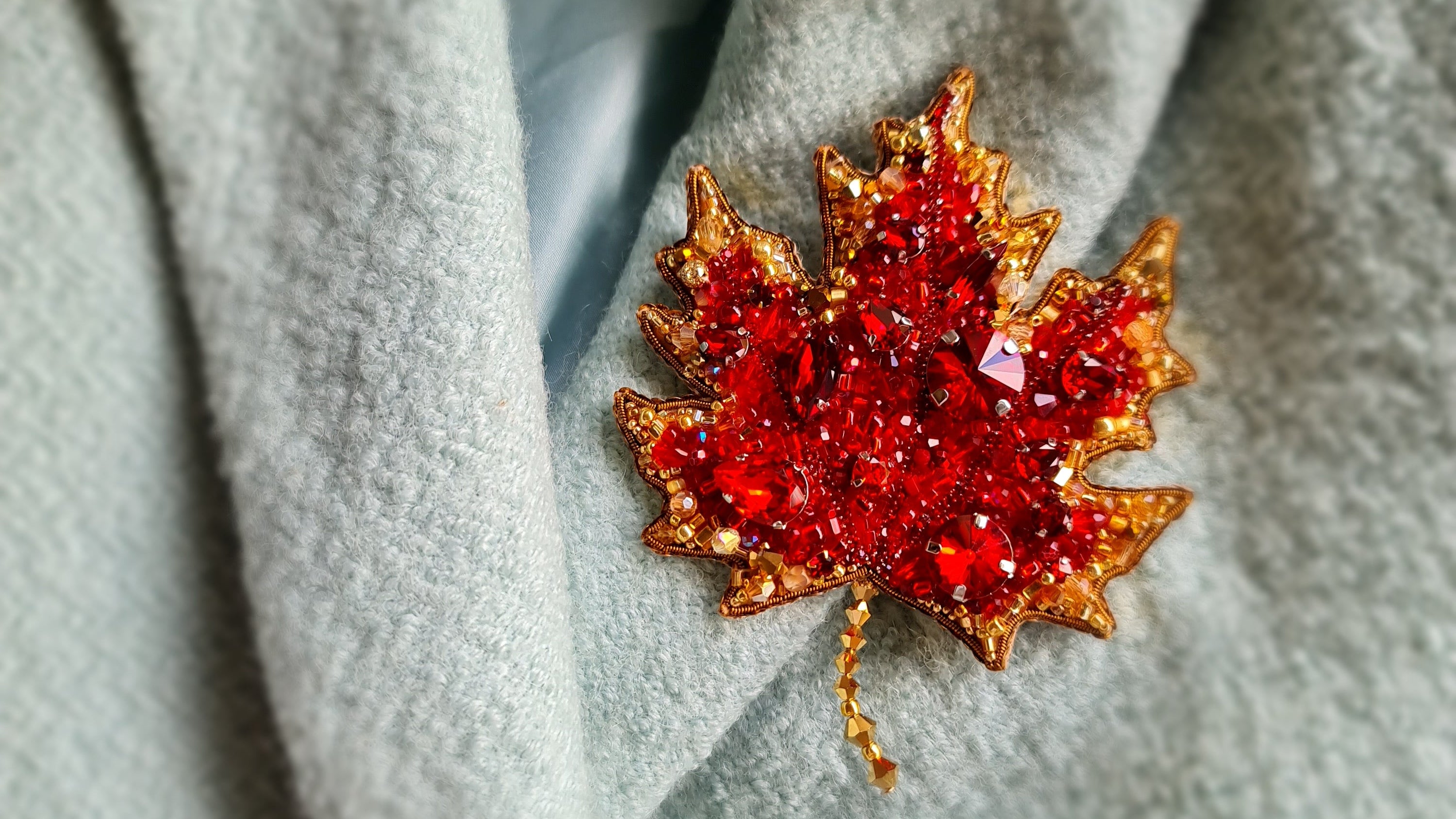 Maple Leaf Brooch: A Handmade Jewelry Piece Inspired by Autumn