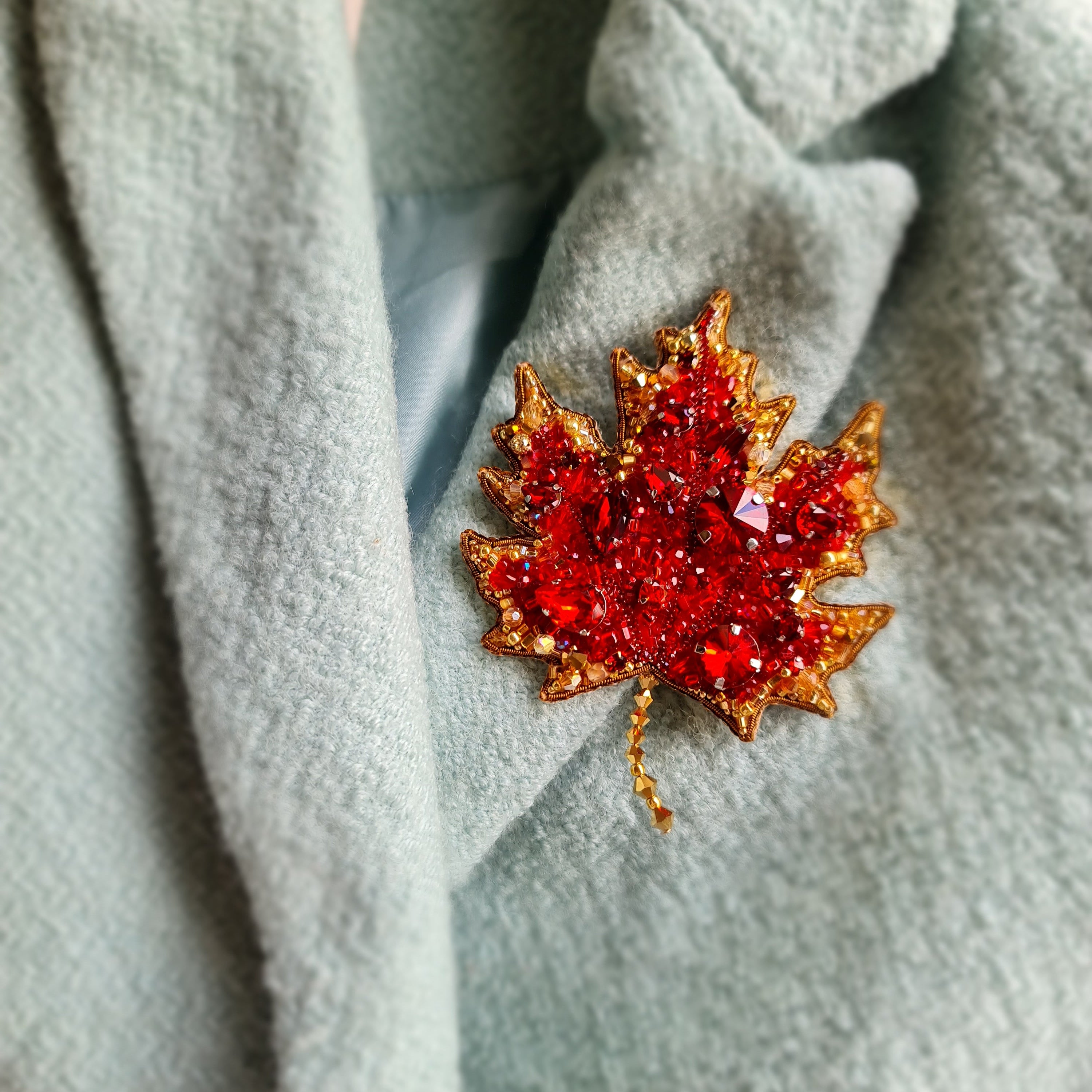 Maple Leaf Brooch: A Handmade Jewelry Piece Inspired by Autumn
