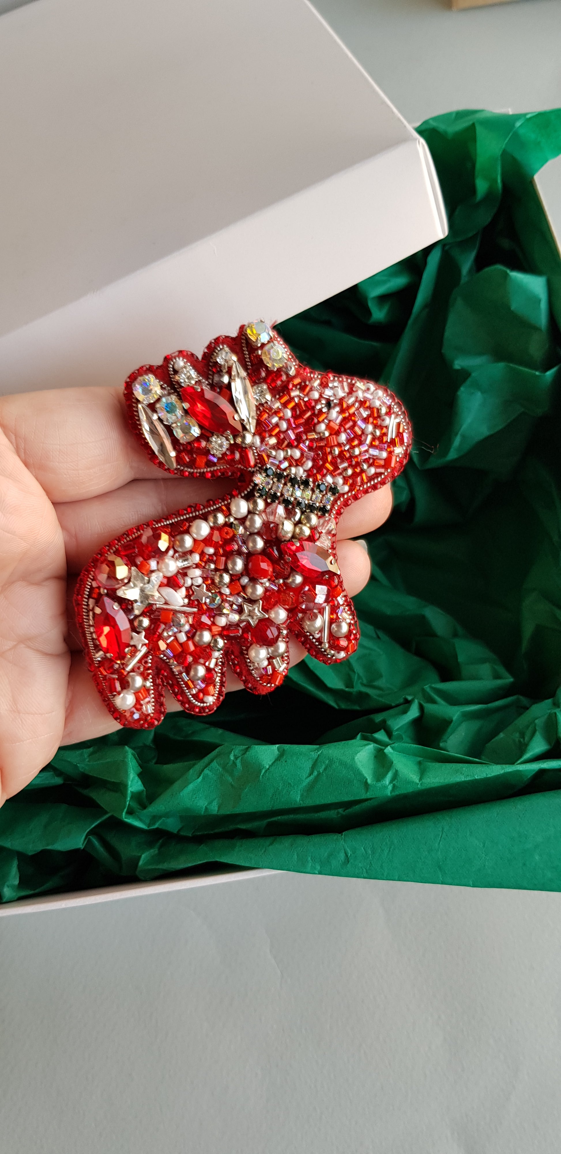 Ruby Red Reindeer Brooch