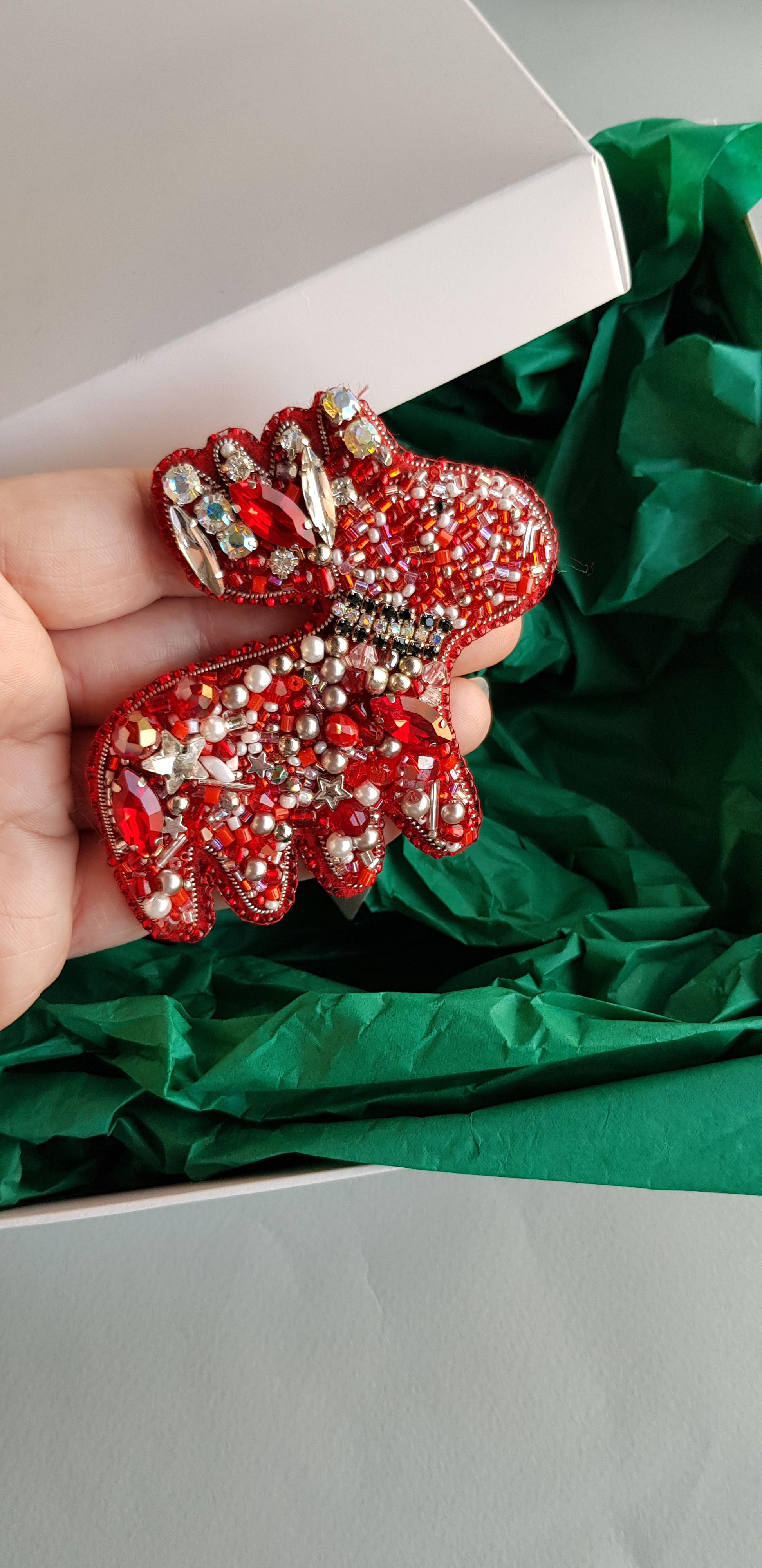 Ruby Red Reindeer Brooch