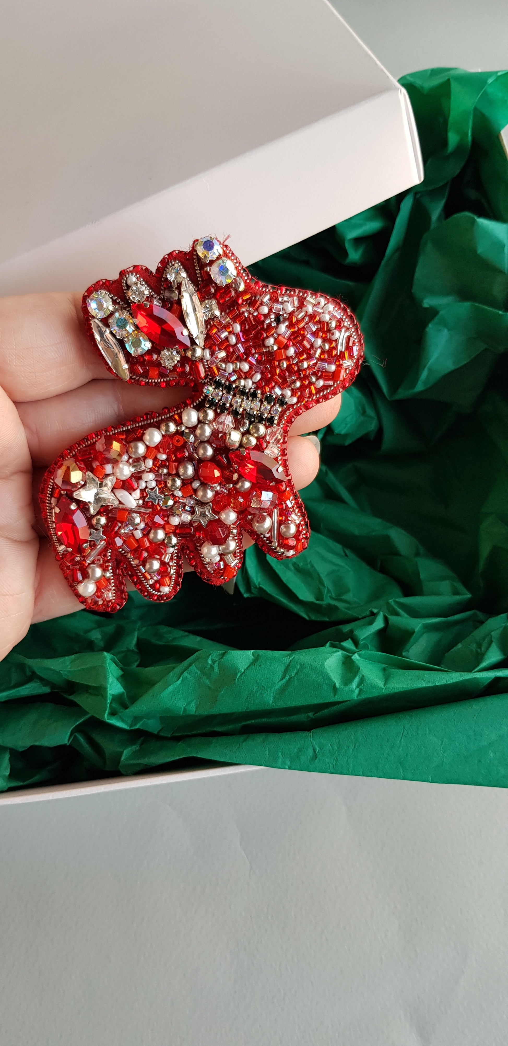 Ruby Red Reindeer Brooch