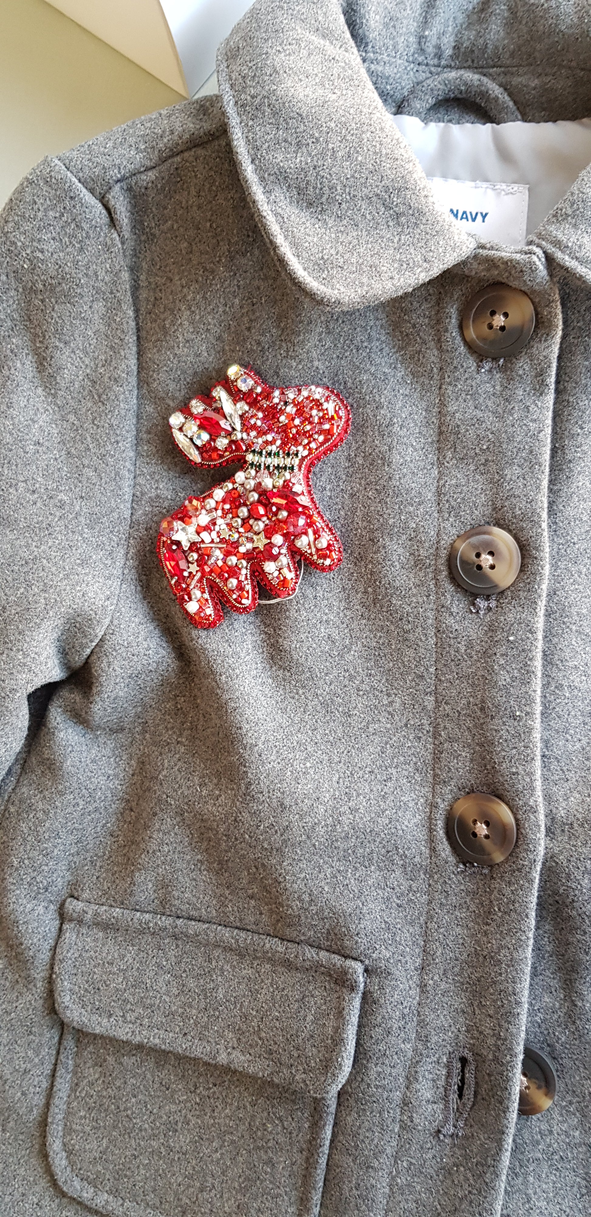Ruby Red Reindeer Brooch