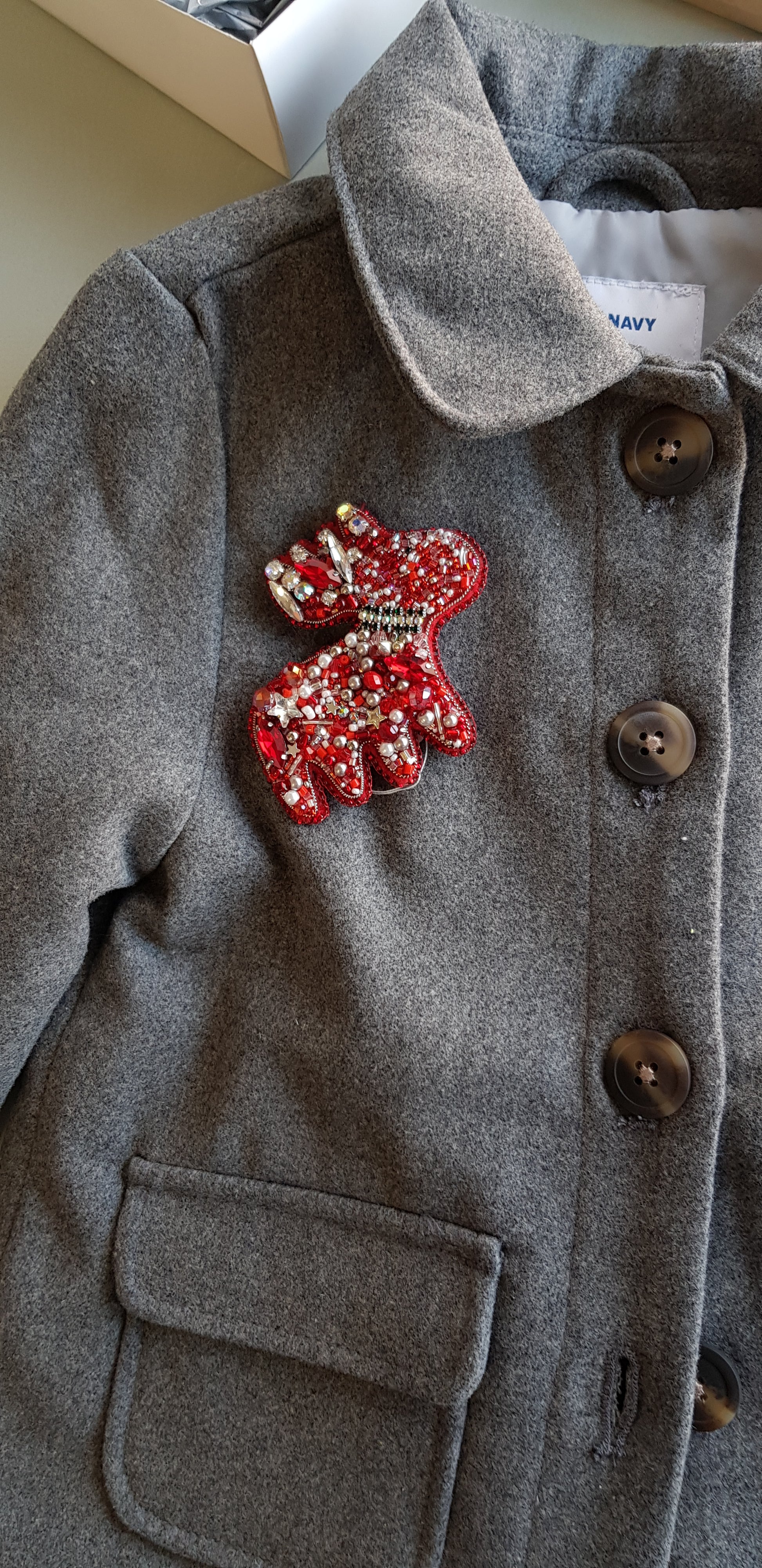 Ruby Red Reindeer Brooch