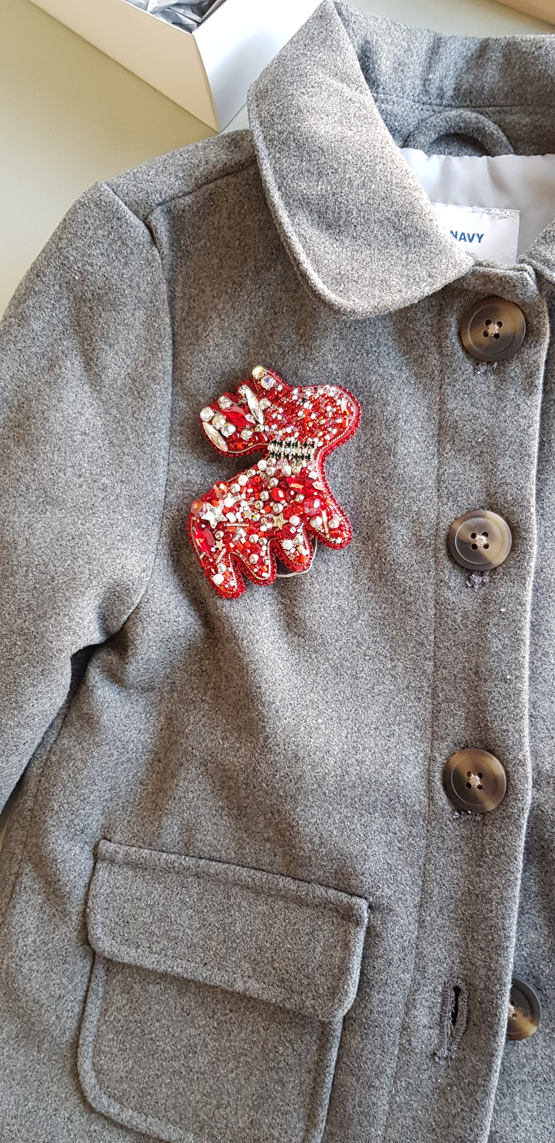Ruby Red Reindeer Brooch