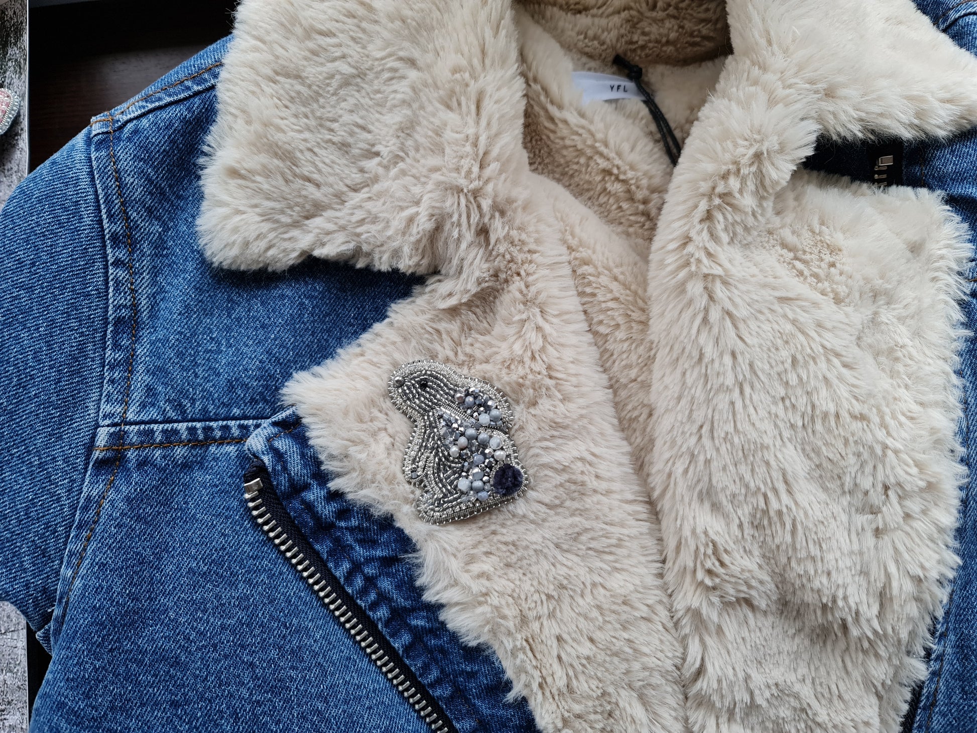 Mini Bunny Beaded Brooch