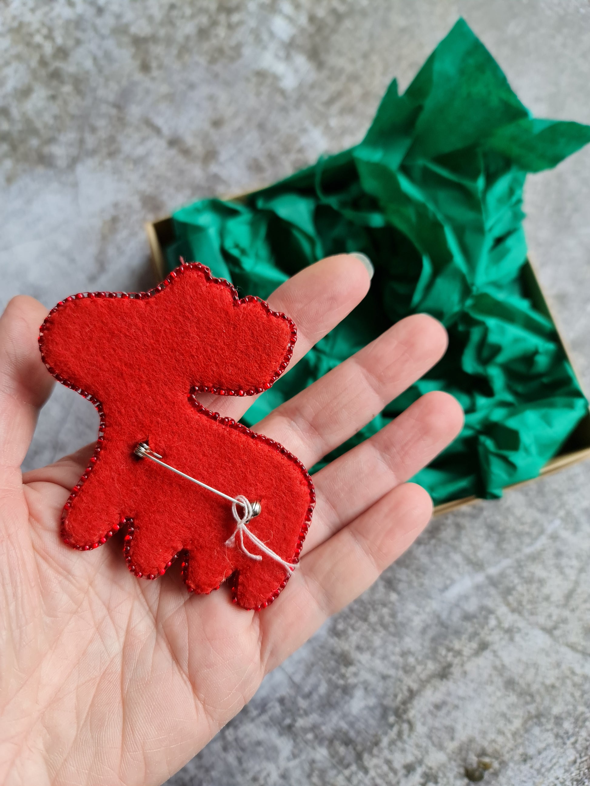 Ruby Red Reindeer Brooch