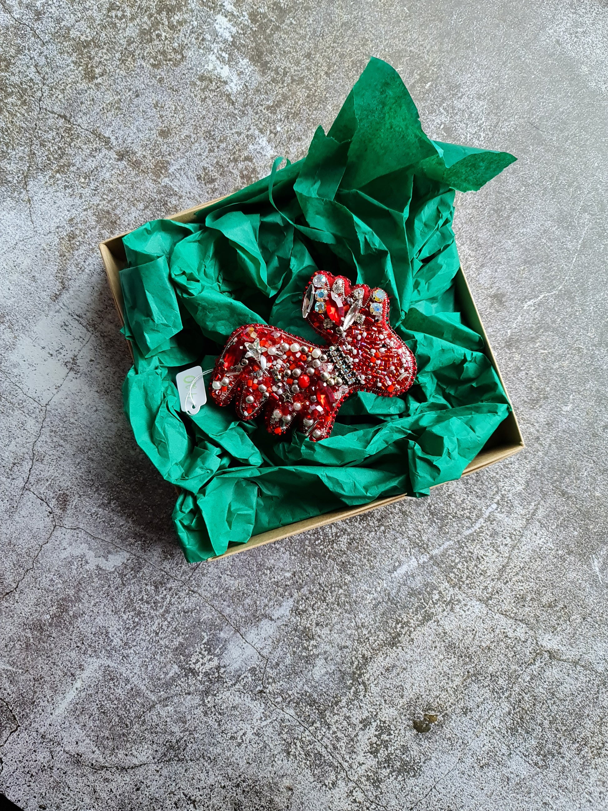 Ruby Red Reindeer Brooch