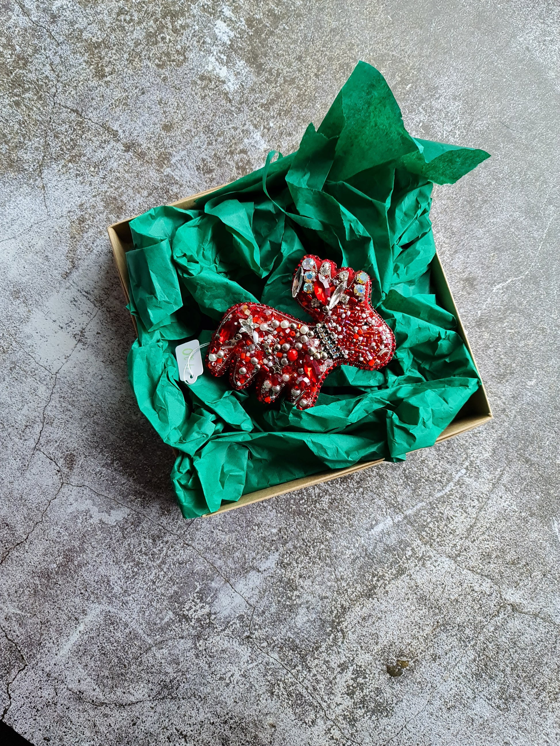 Ruby Red Reindeer Brooch