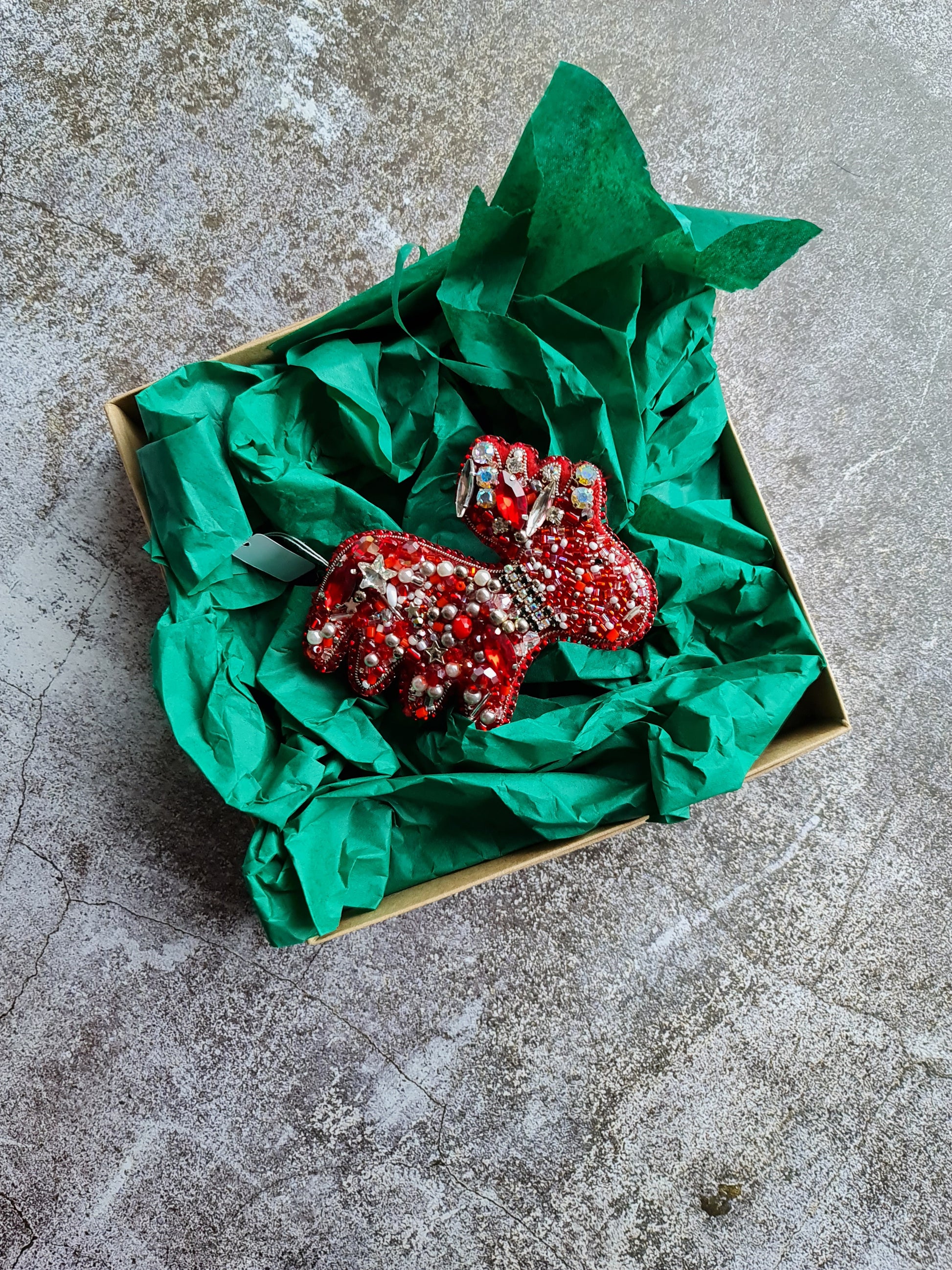 Ruby Red Reindeer Brooch