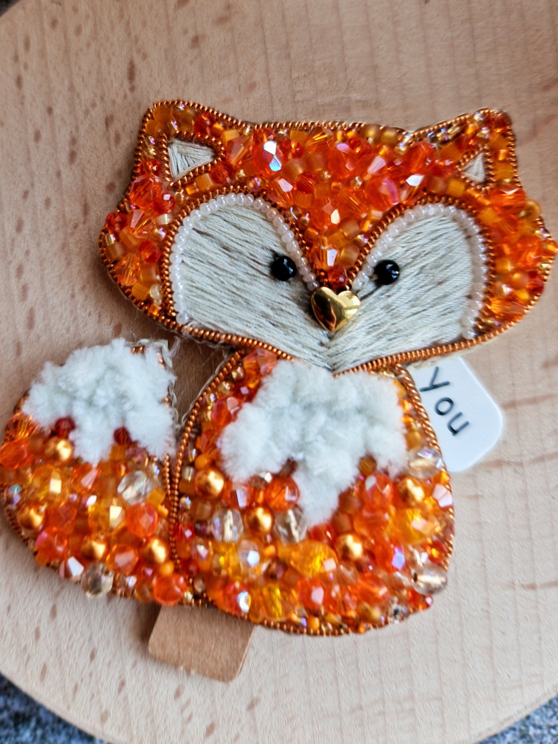 Fox Beaded Brooch