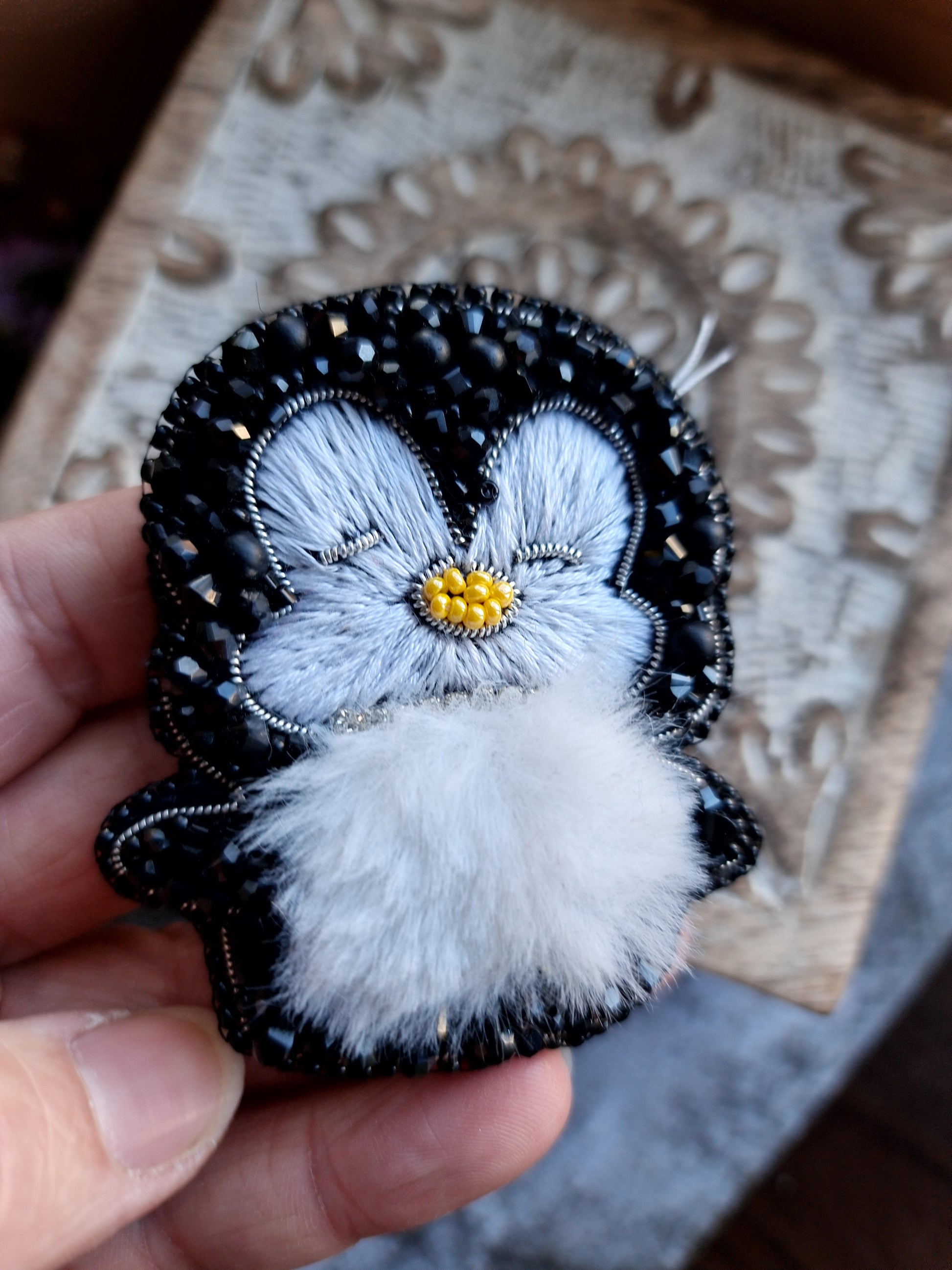 Penguin Beaded Brooch