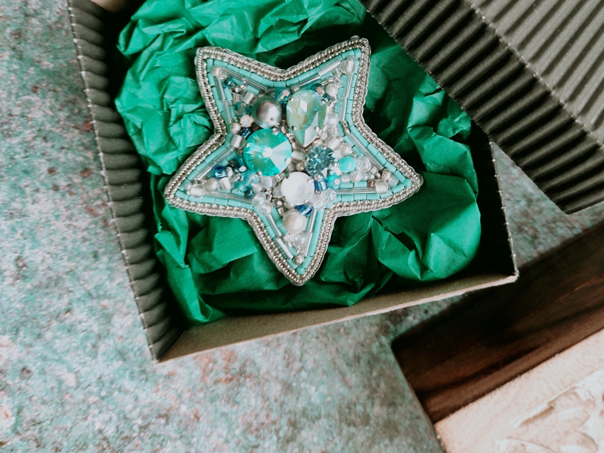 Star Beaded Brooch