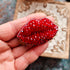Red lips beaded brooch hand embroidered with crystals sequins and bead details