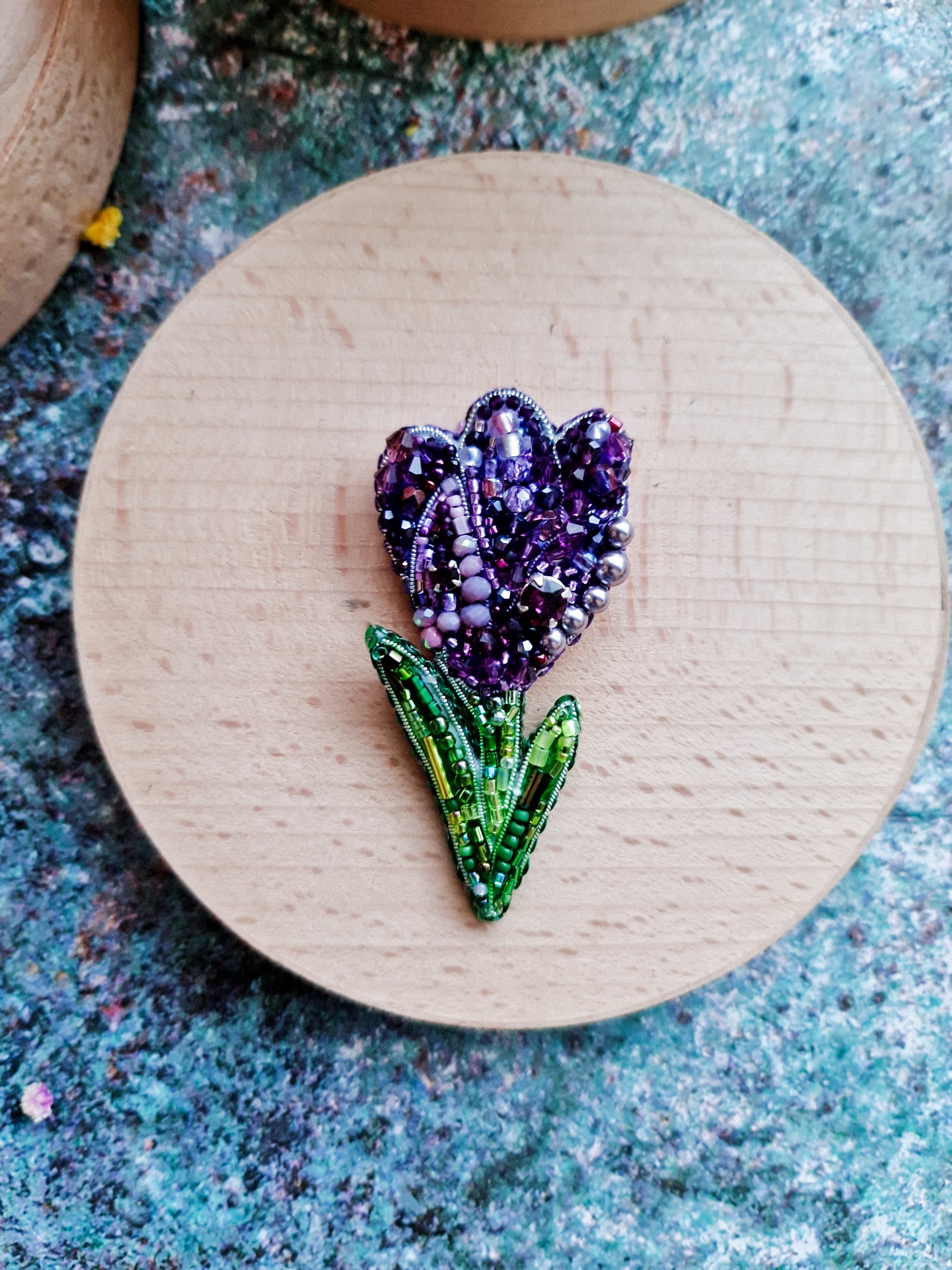 Crocus Beaded Brooch
