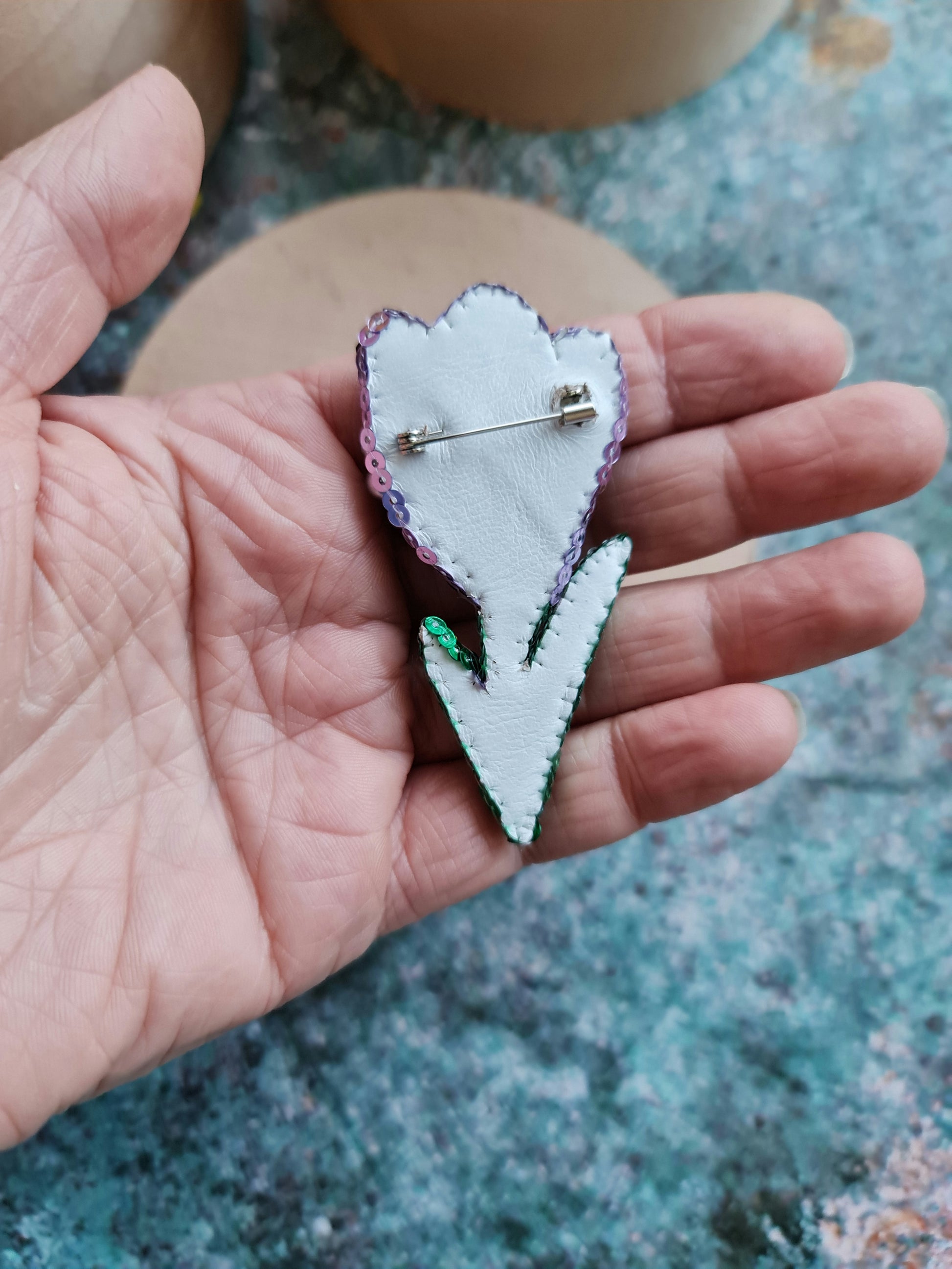 Crocus Beaded Brooch