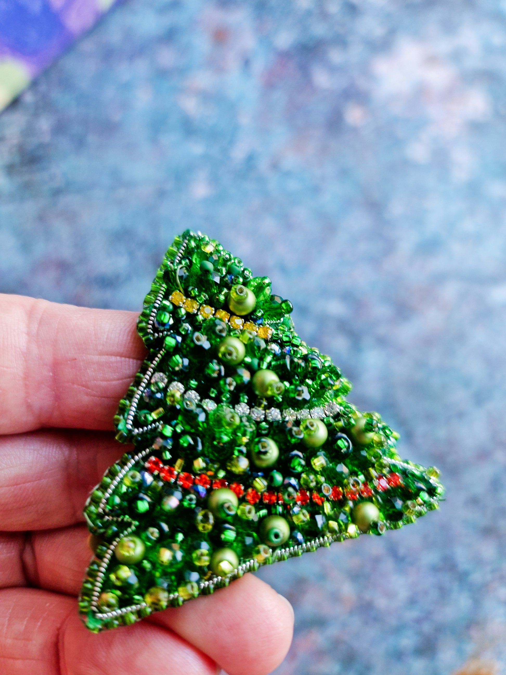 Green Beaded Holiday Tree