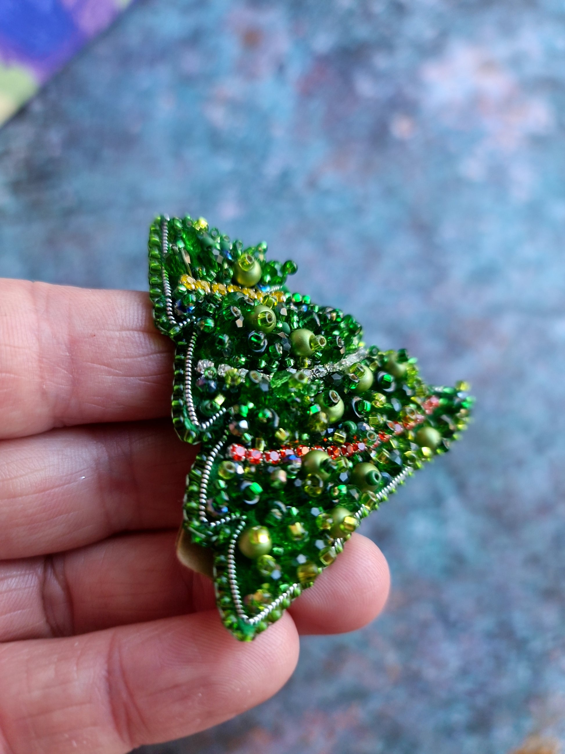 Green Beaded Holiday Tree