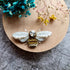 Bee beaded brooch pin, embroidered insect brooch