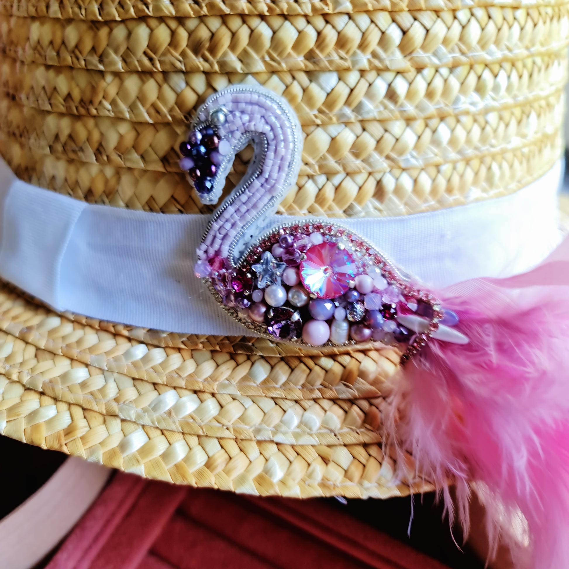 Flamingo Beaded Brooch