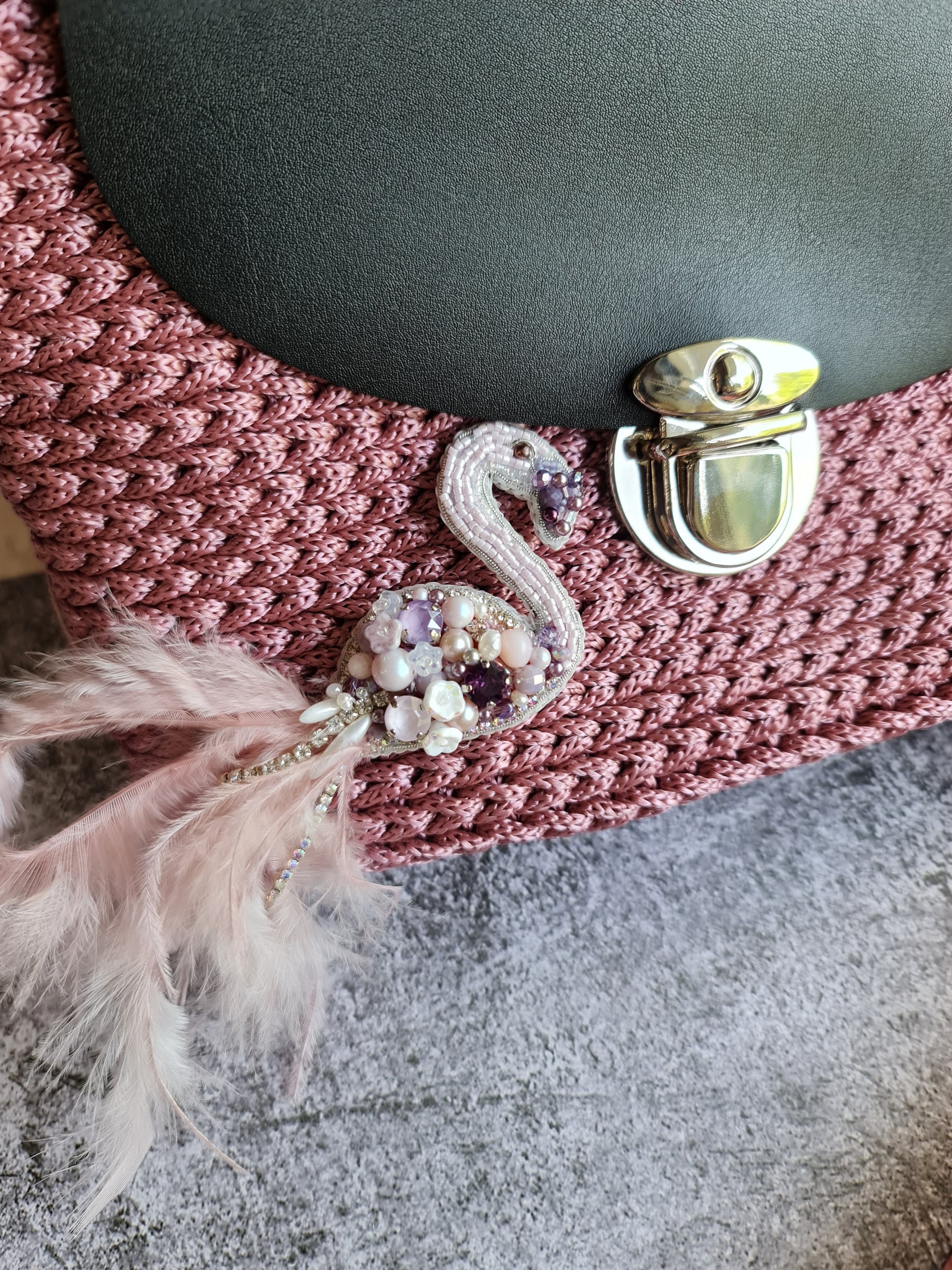 Flamingo Beaded Brooch