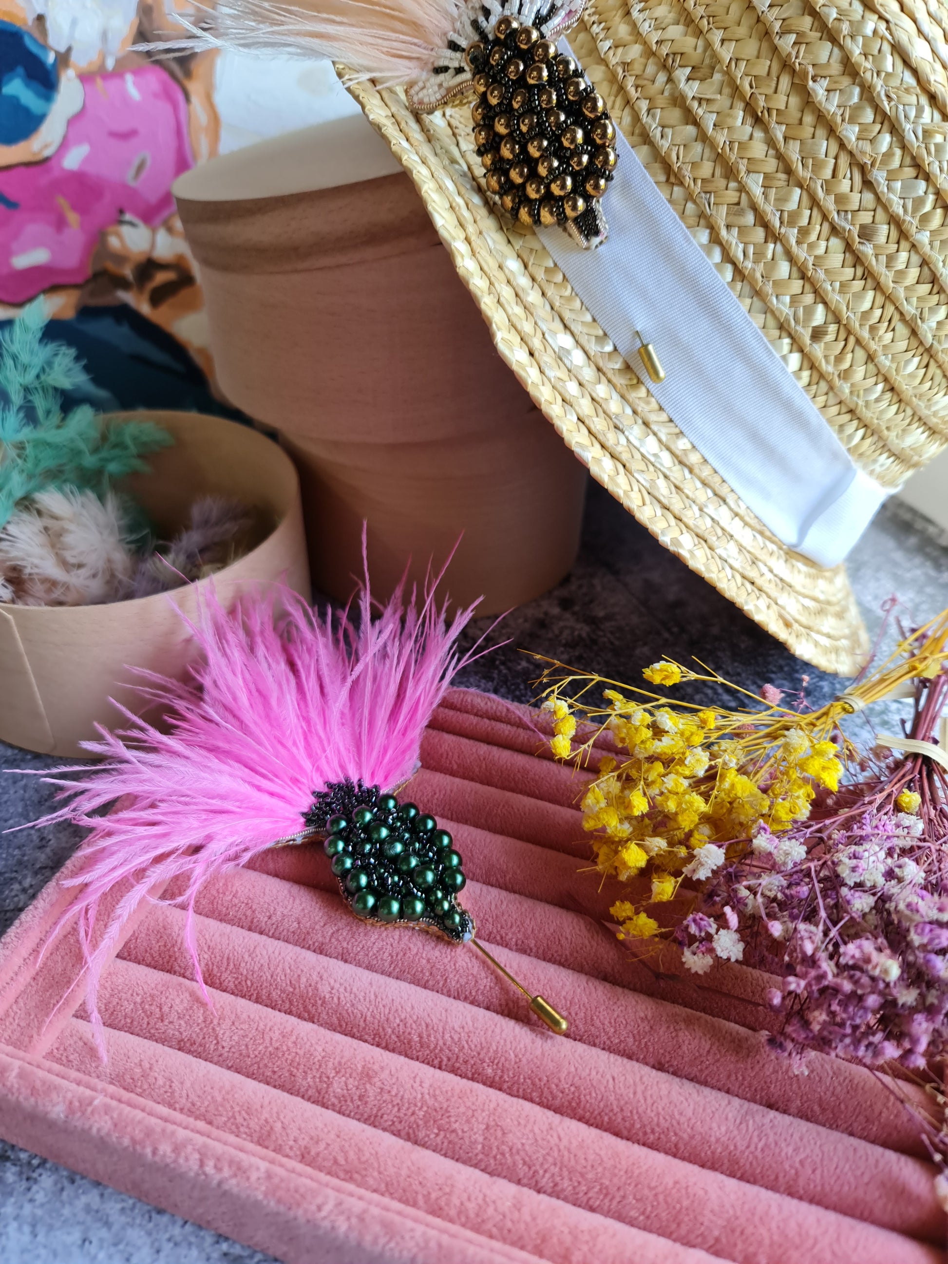 Thistle Feather Statement Brooch