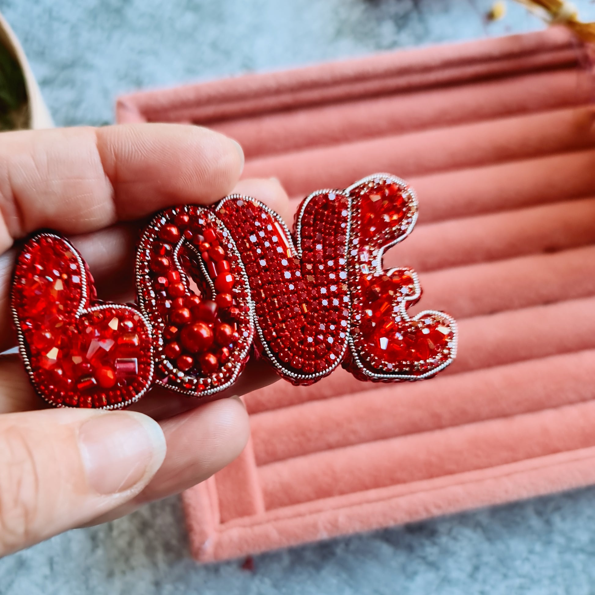 Love Beaded Brooch