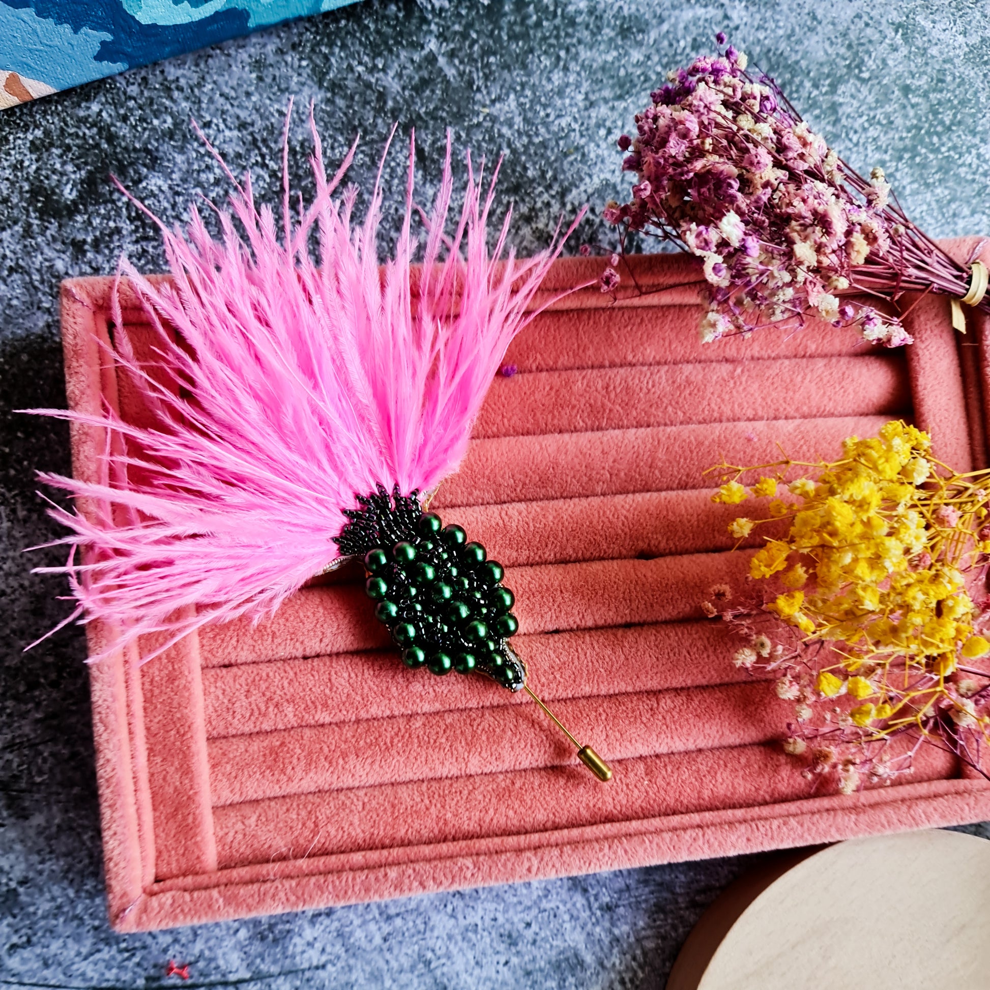 Thistle Feather Statement Brooch