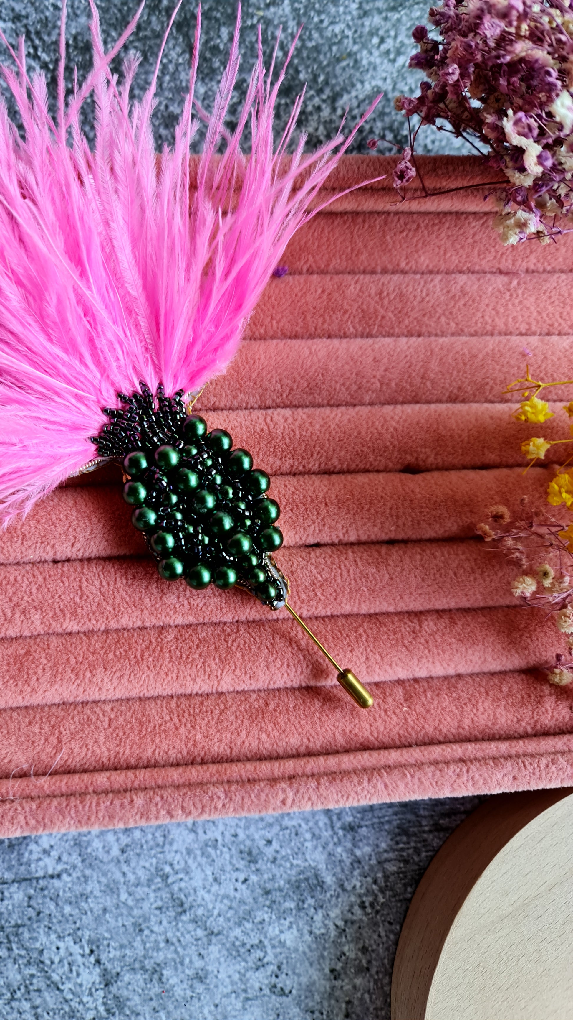 Thistle Feather Statement Brooch
