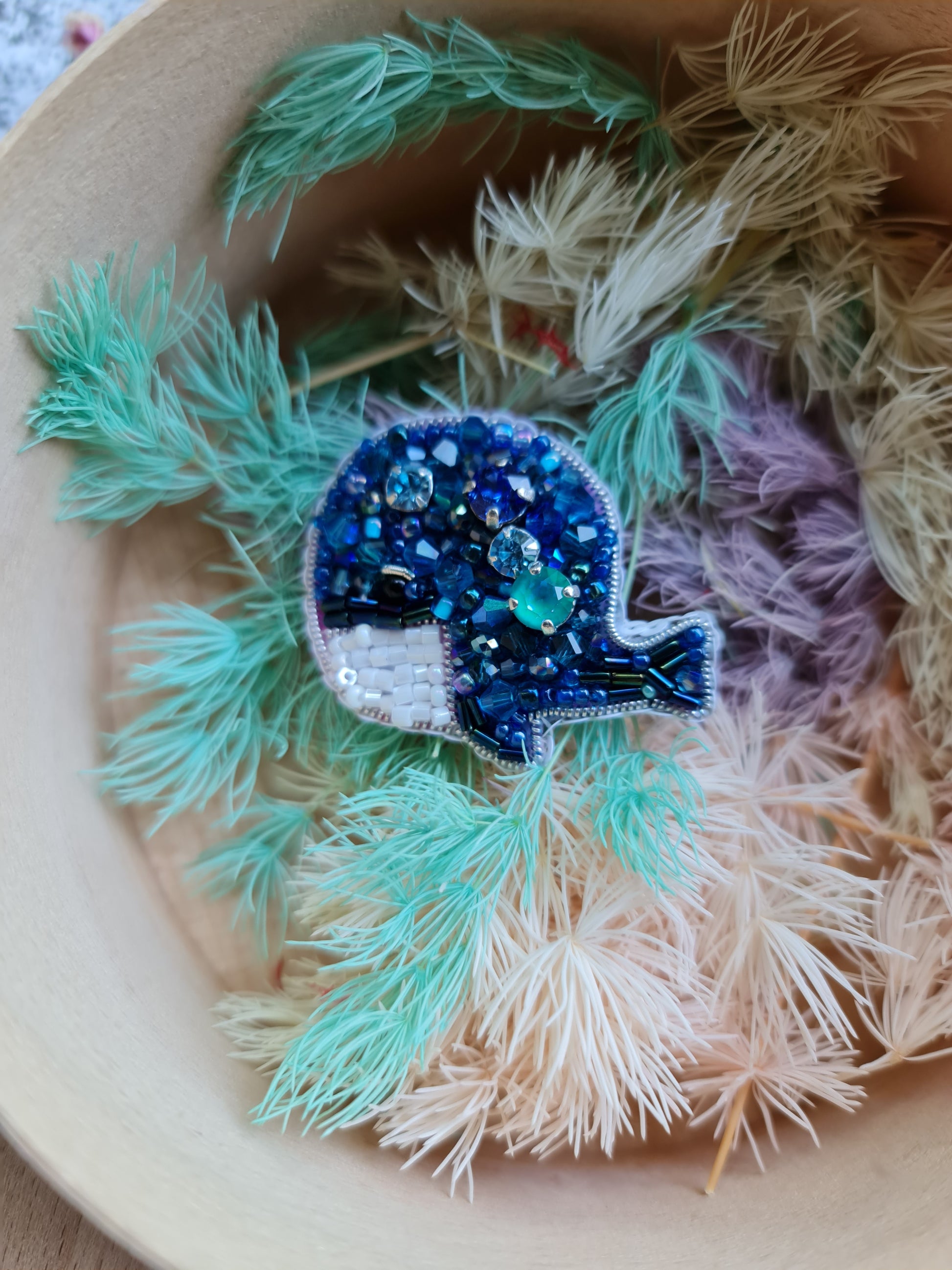 Whale Beaded Brooch