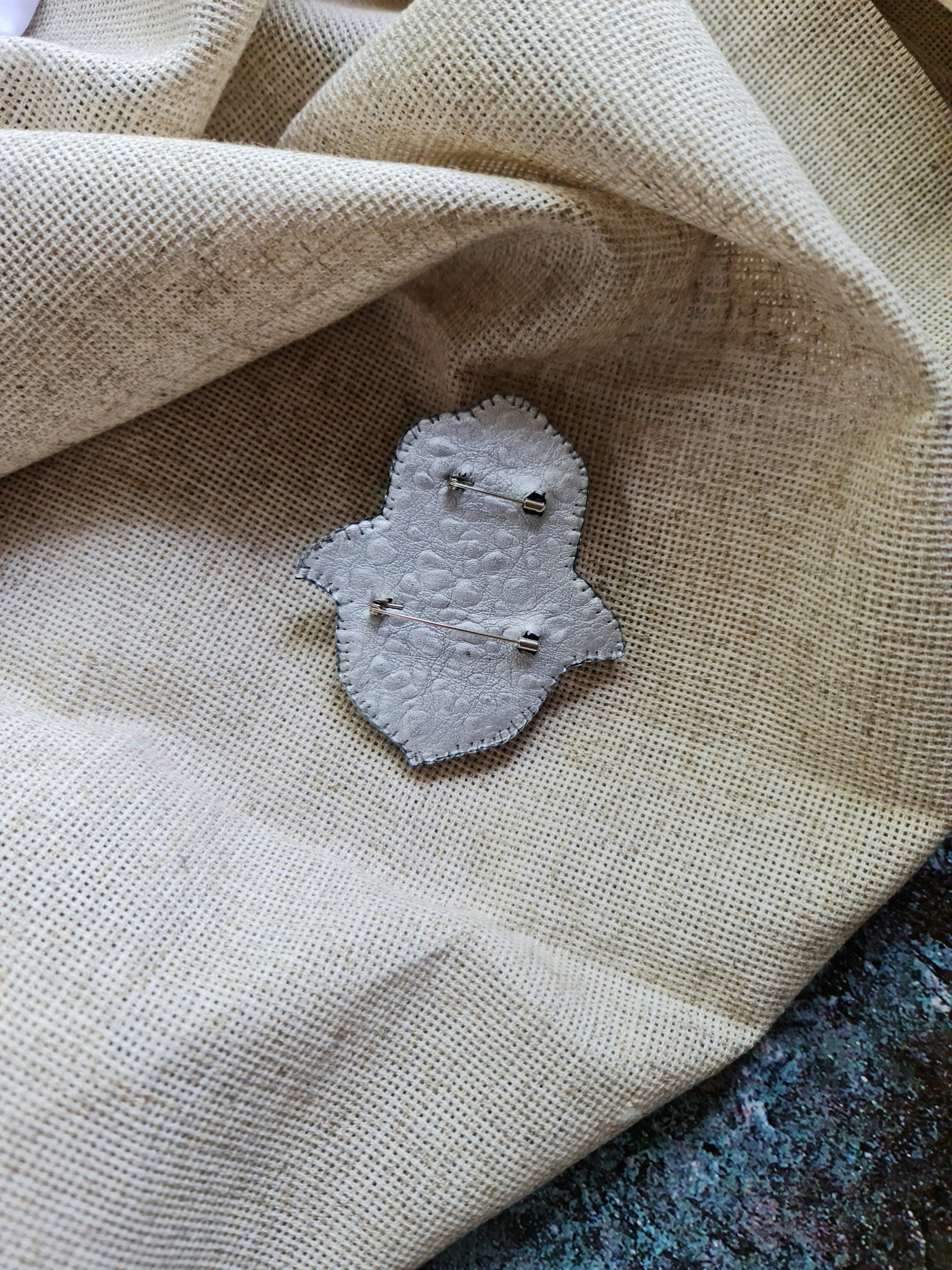 Hamsa Hand Beaded Brooch