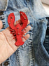 Lobster Beaded Brooch, Ocean Brooch, Beach jewelry