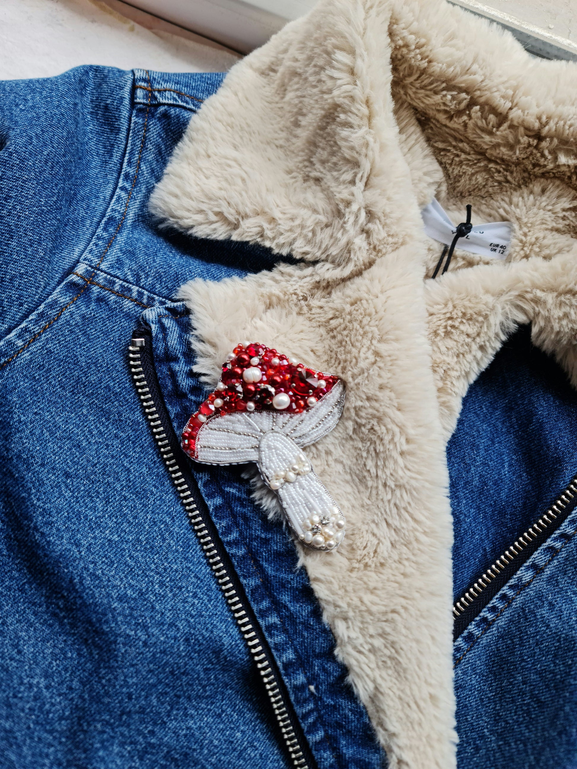 Red Forest Mushroom Brooch