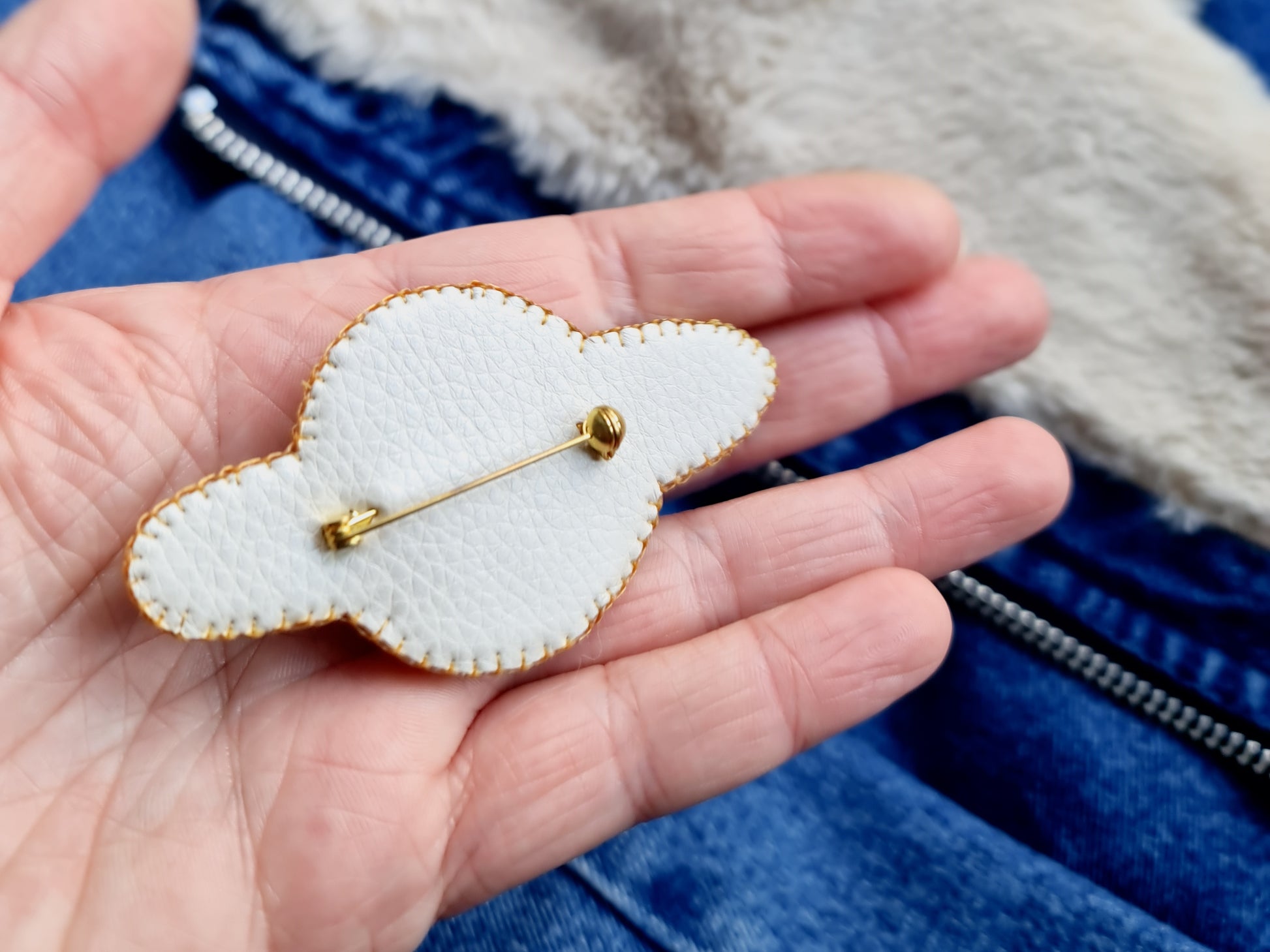 Saturn Planet Beaded Brooch