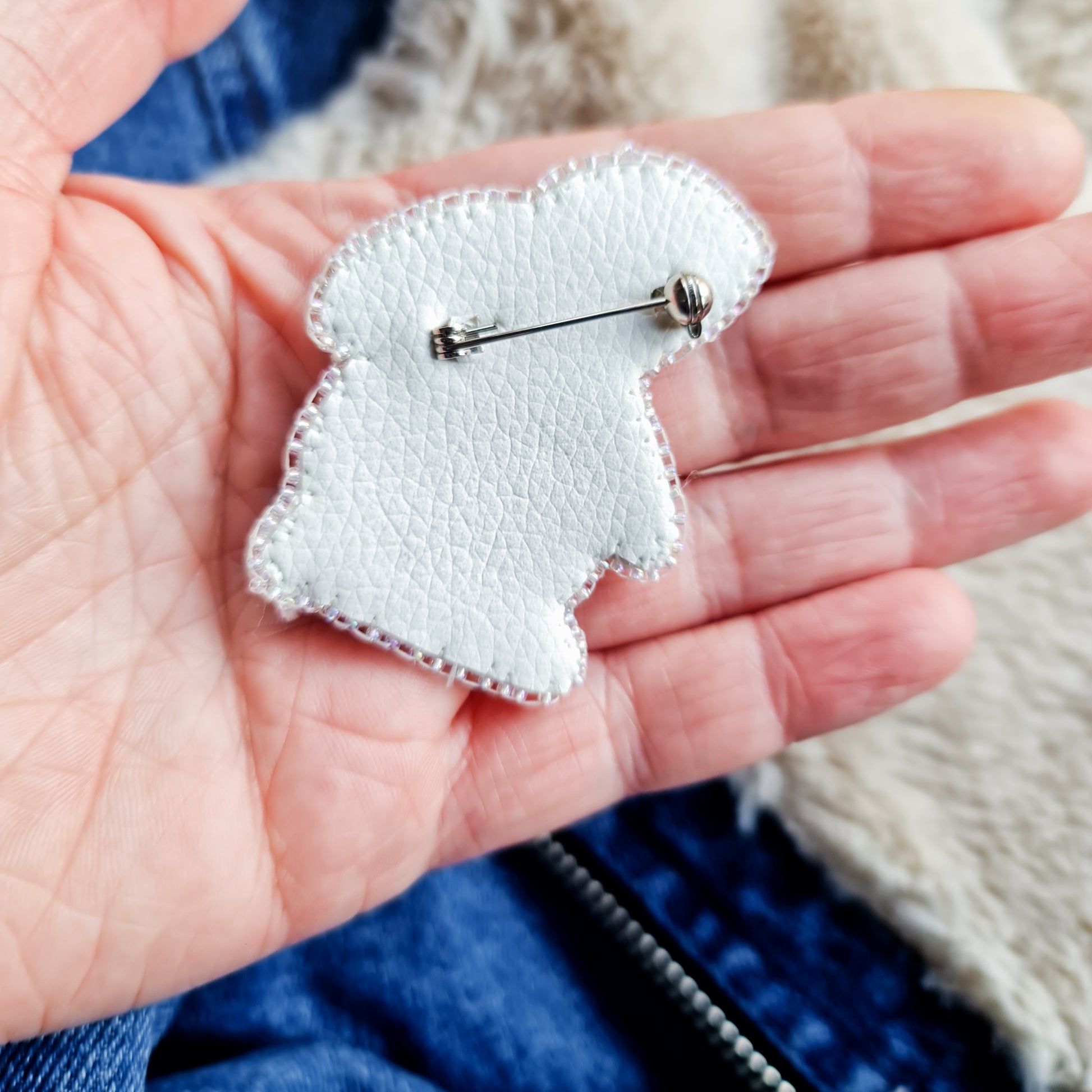 Mini Bunny Beaded Brooch