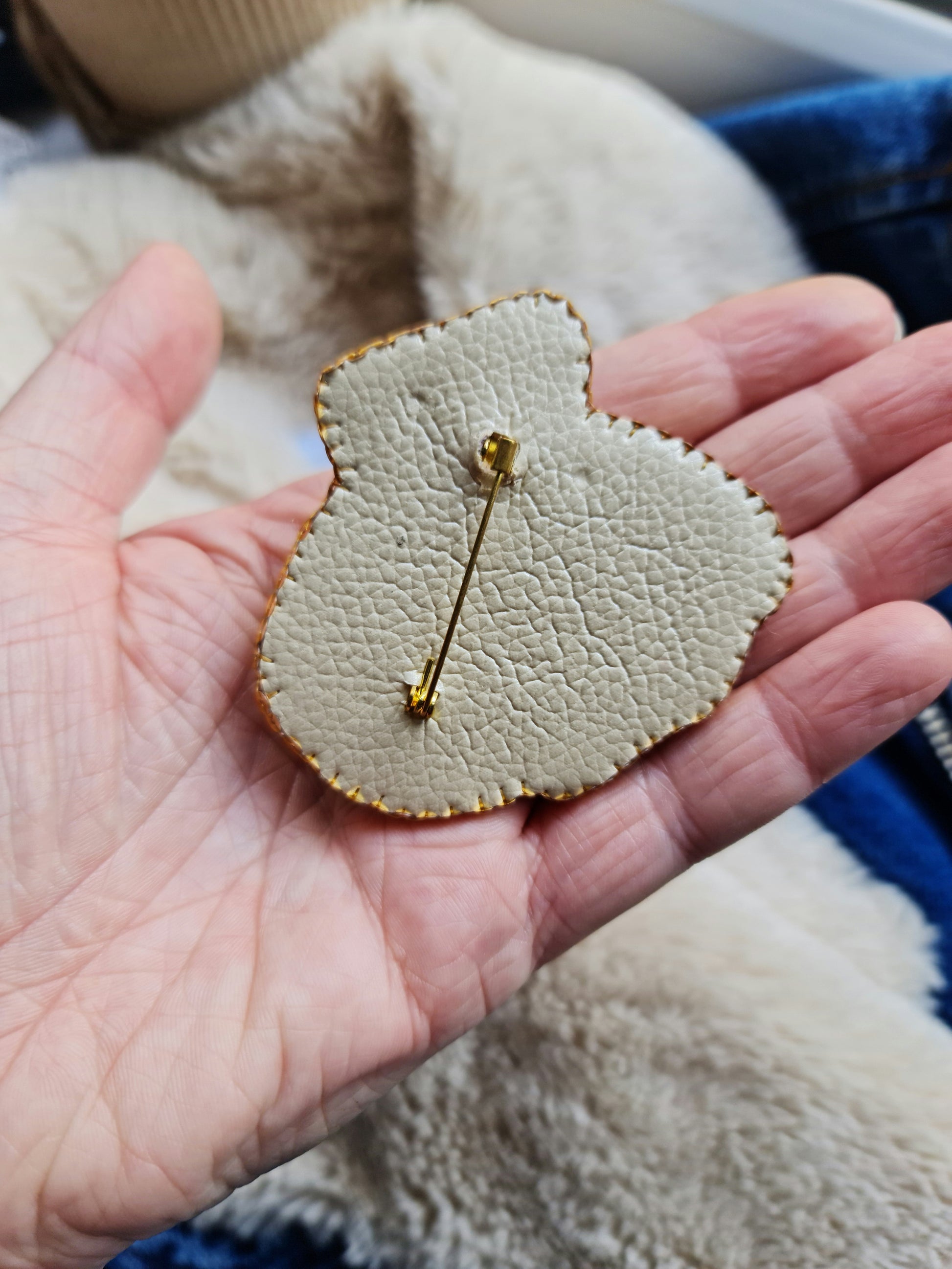 Pearl Shell Beaded Brooch