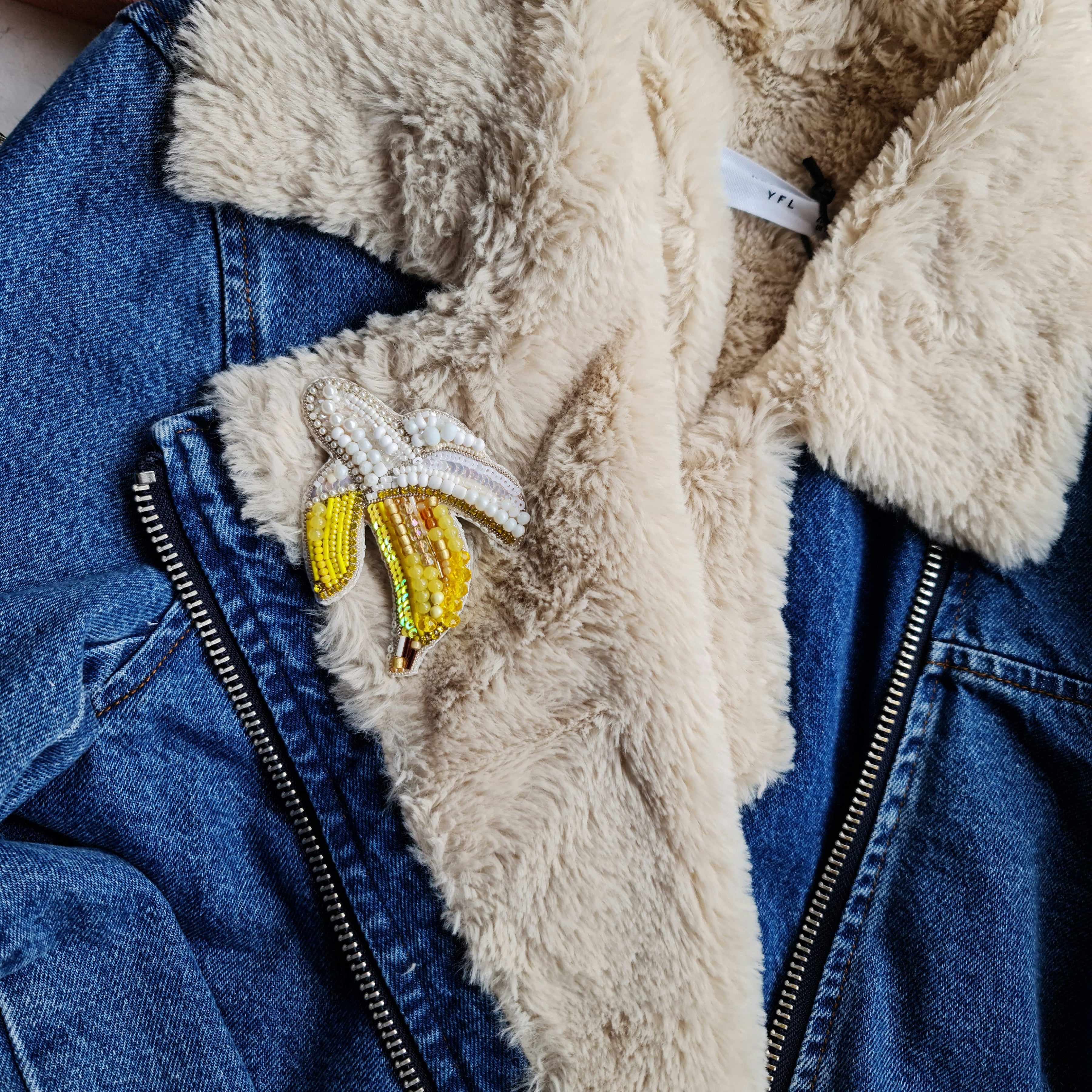 banana large brooch, plant pin for mother day