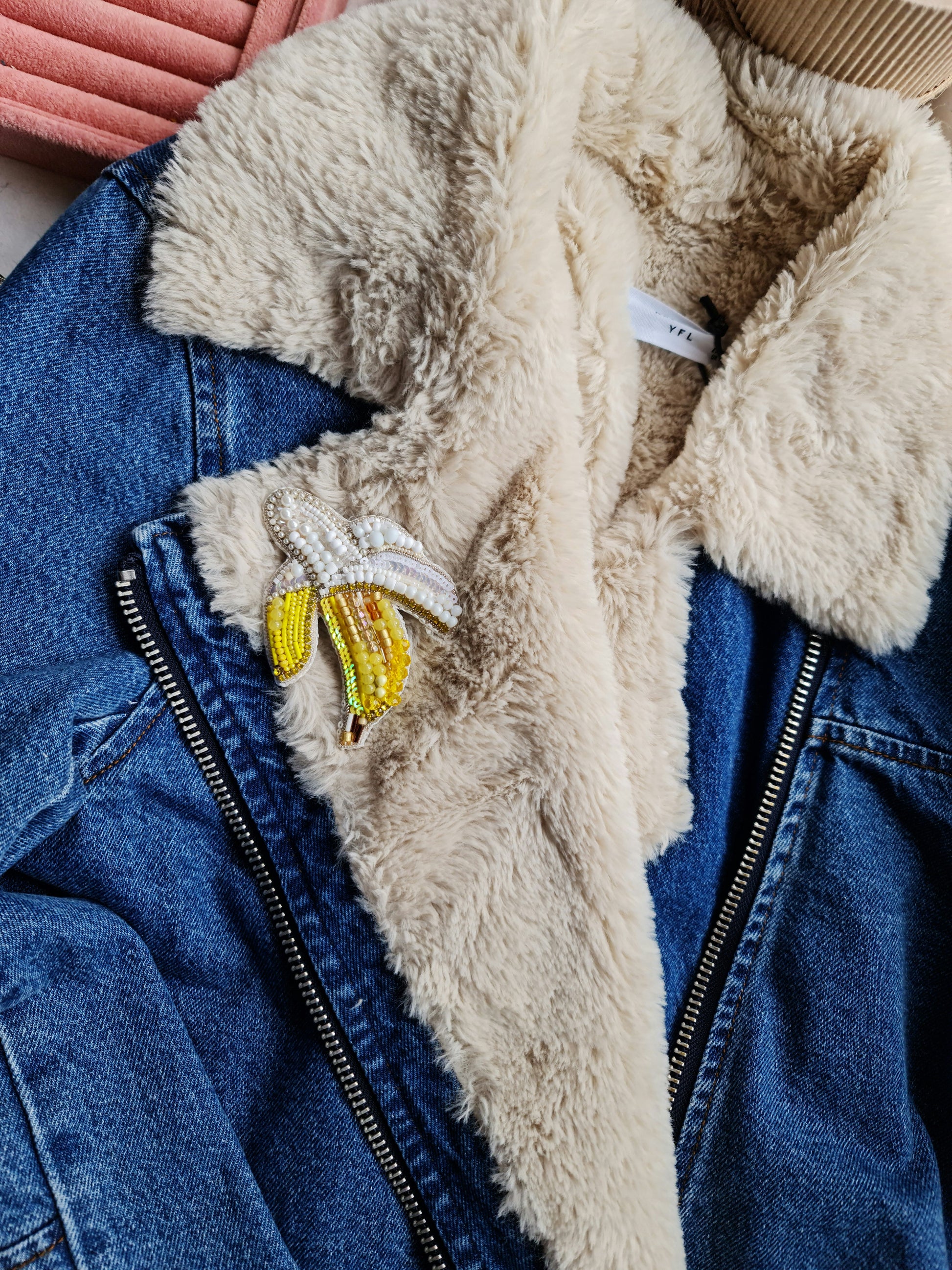 banana large brooch, plant pin for mother day