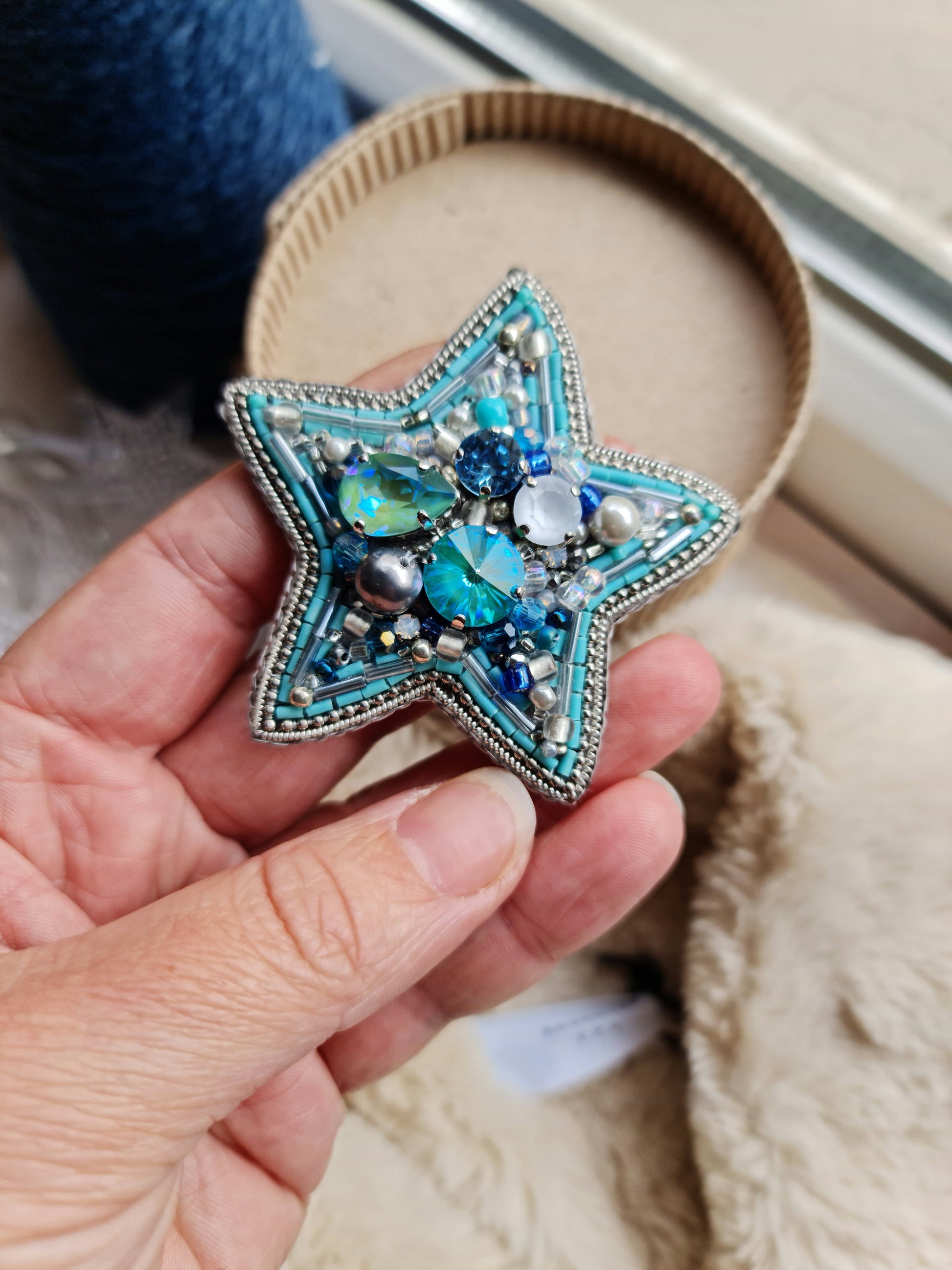 Star Beaded Brooch