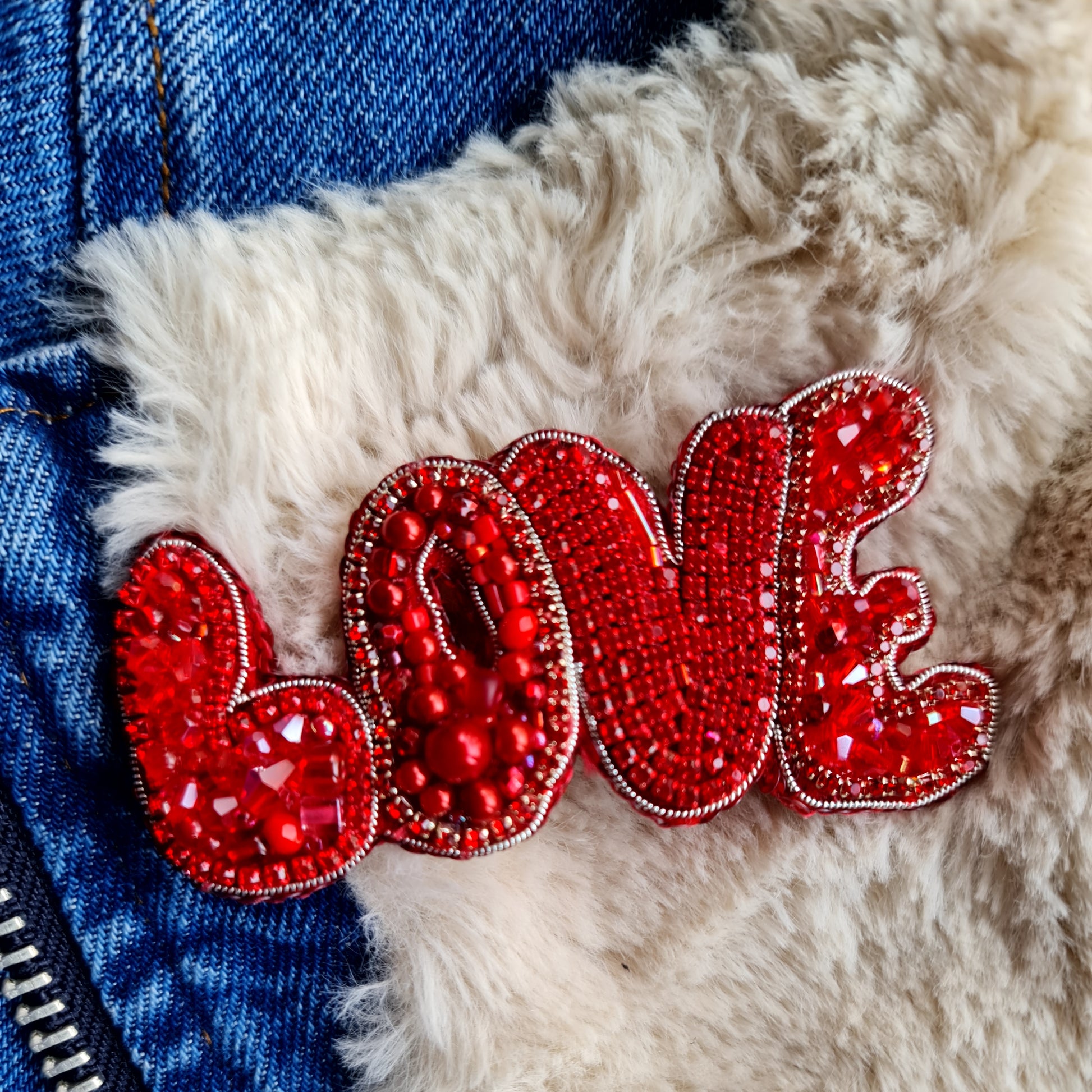 Love Beaded Brooch