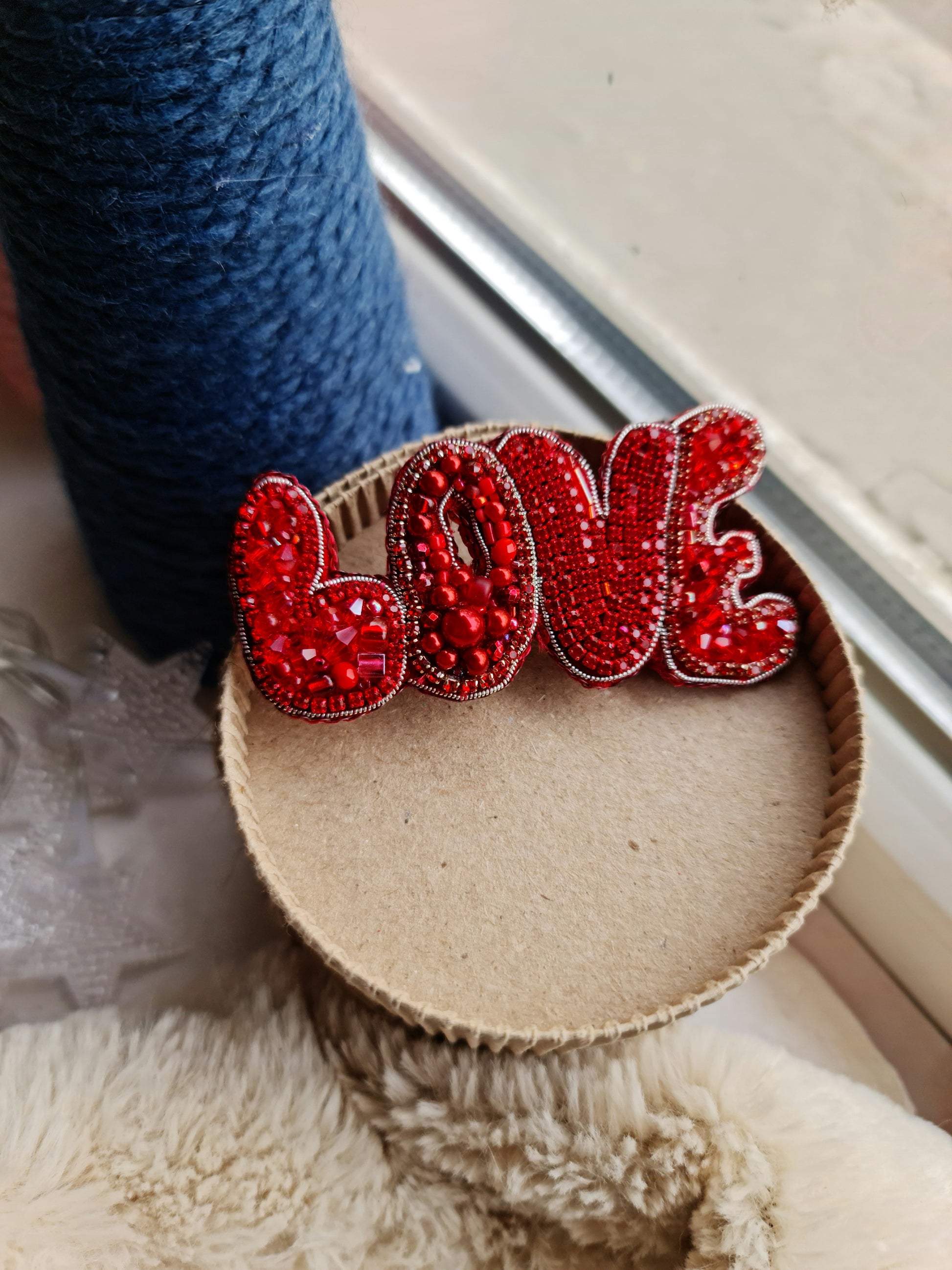 Love Beaded Brooch