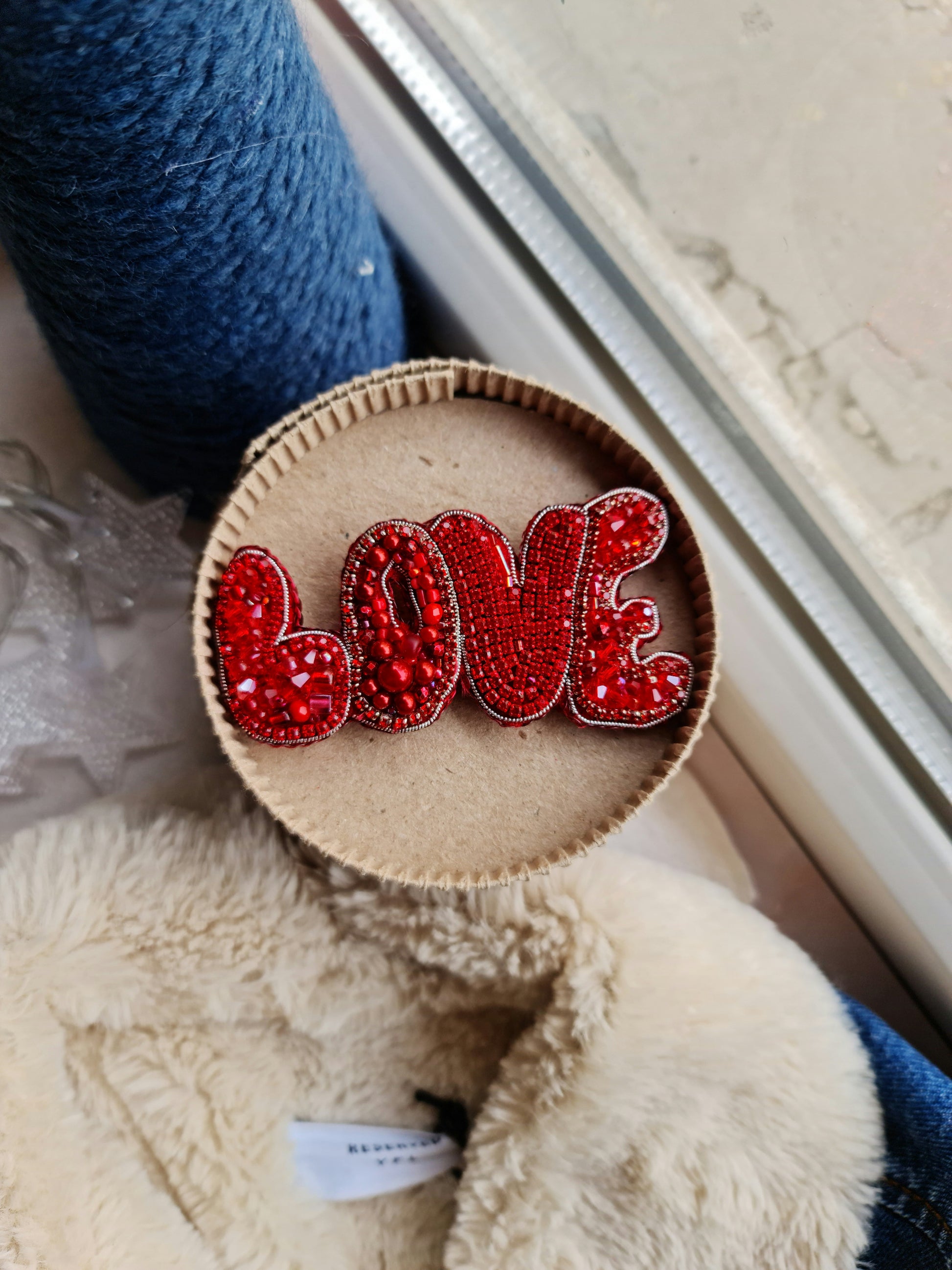 Love Beaded Brooch