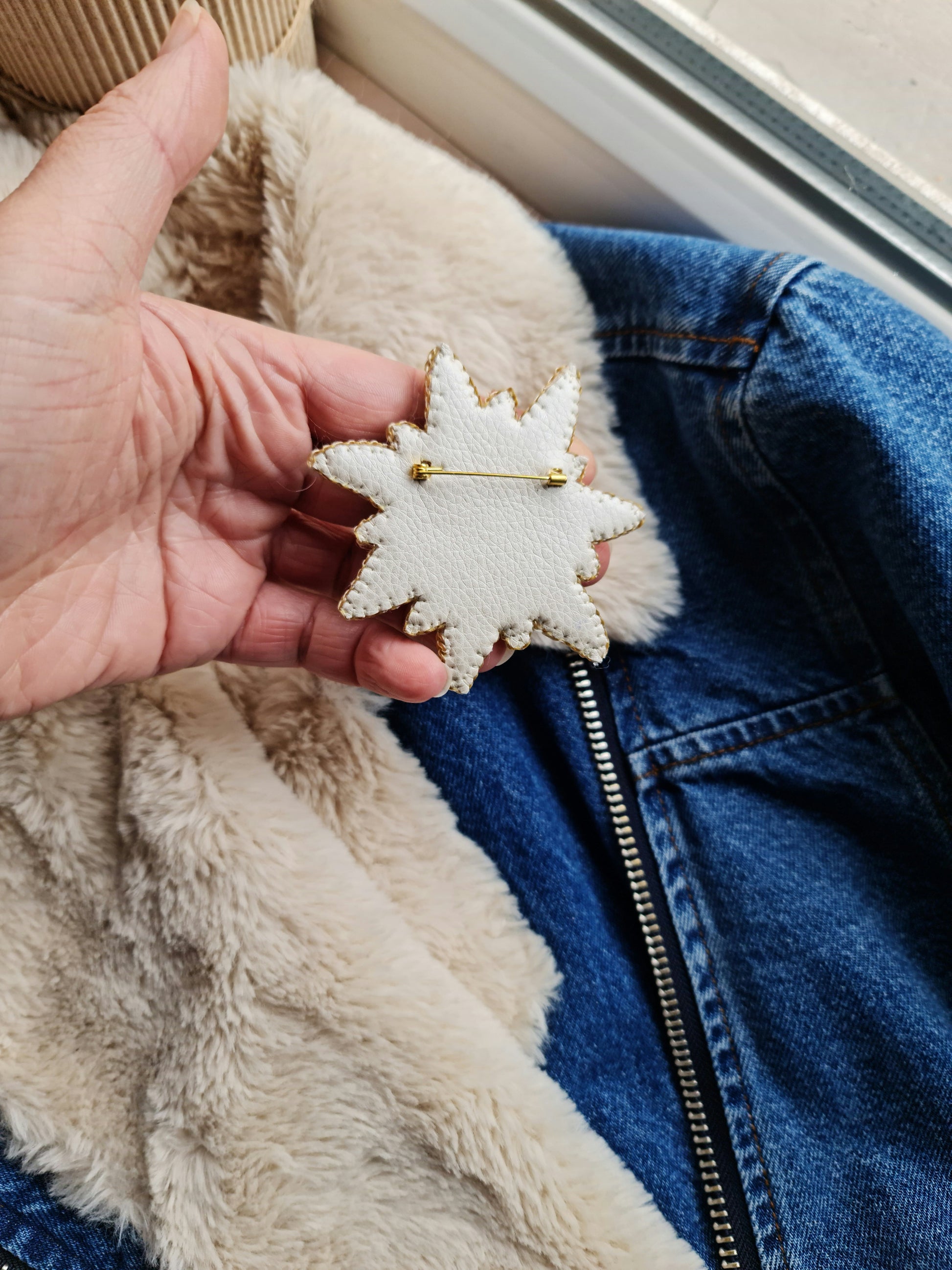 Sun and Moon Beaded Brooch