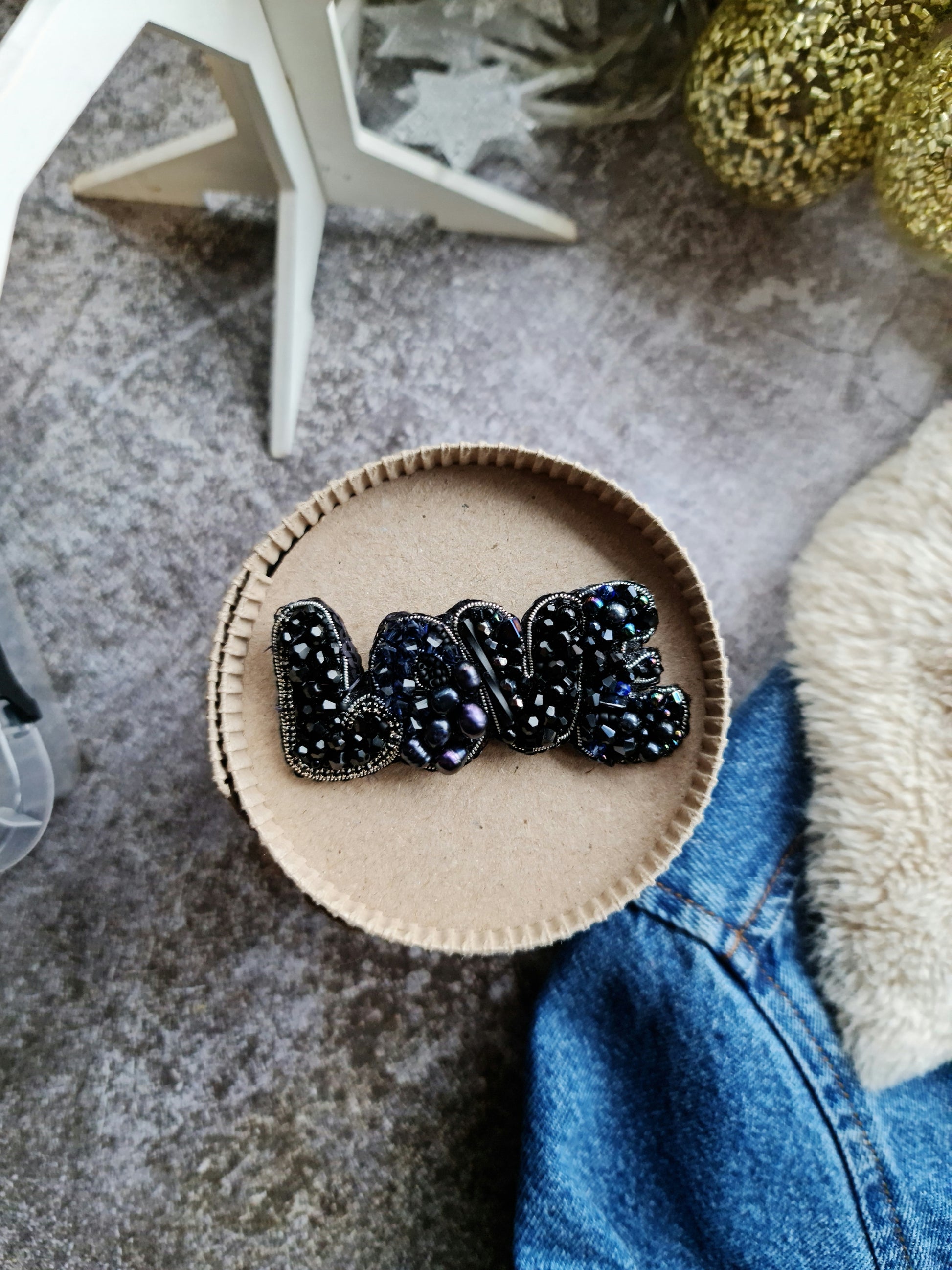 Love Beaded Brooch