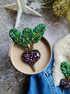 Gardener gift Purple Beet Crystal Pin, Vegetable Handmade jewelry Brooch
