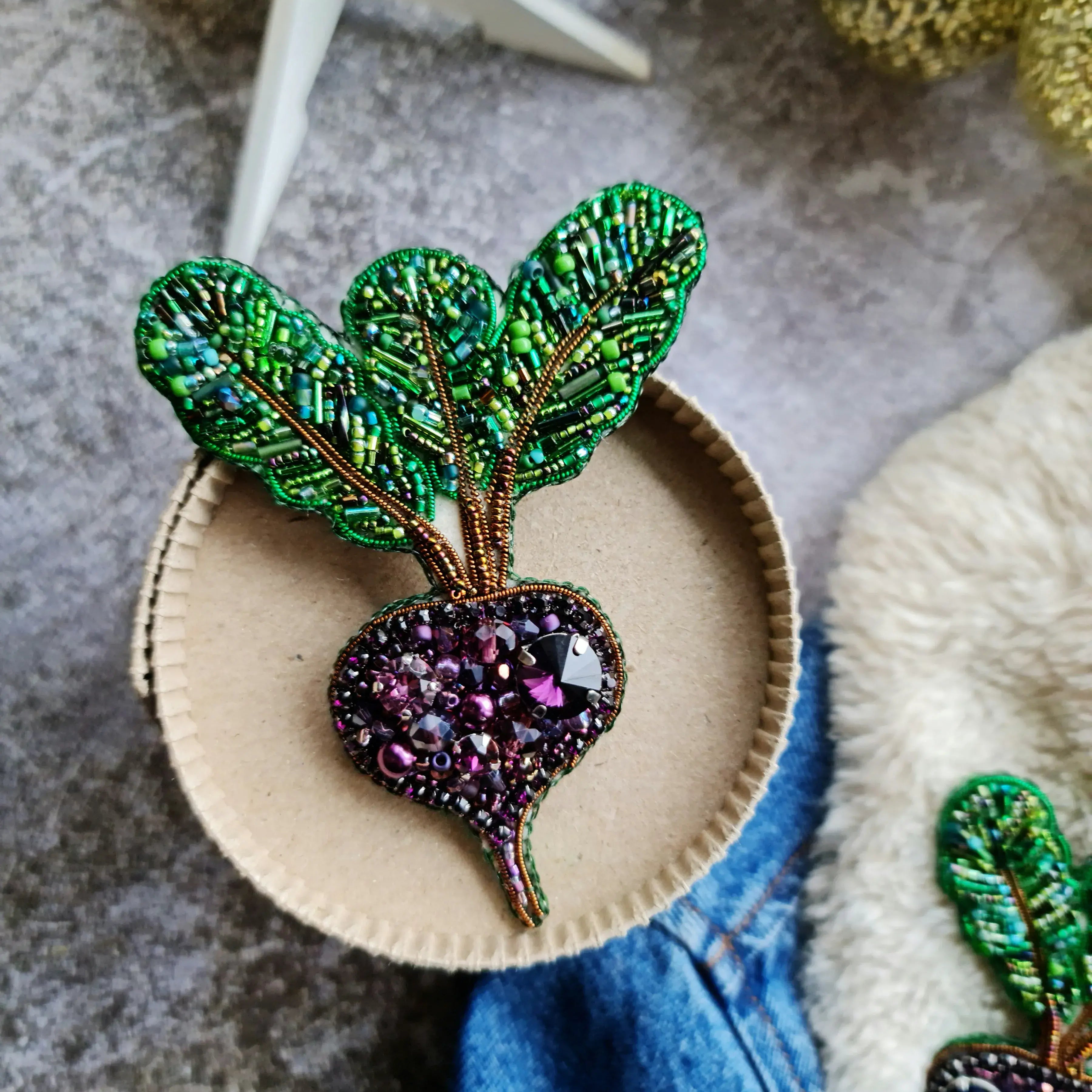 Purple Beet Brooch