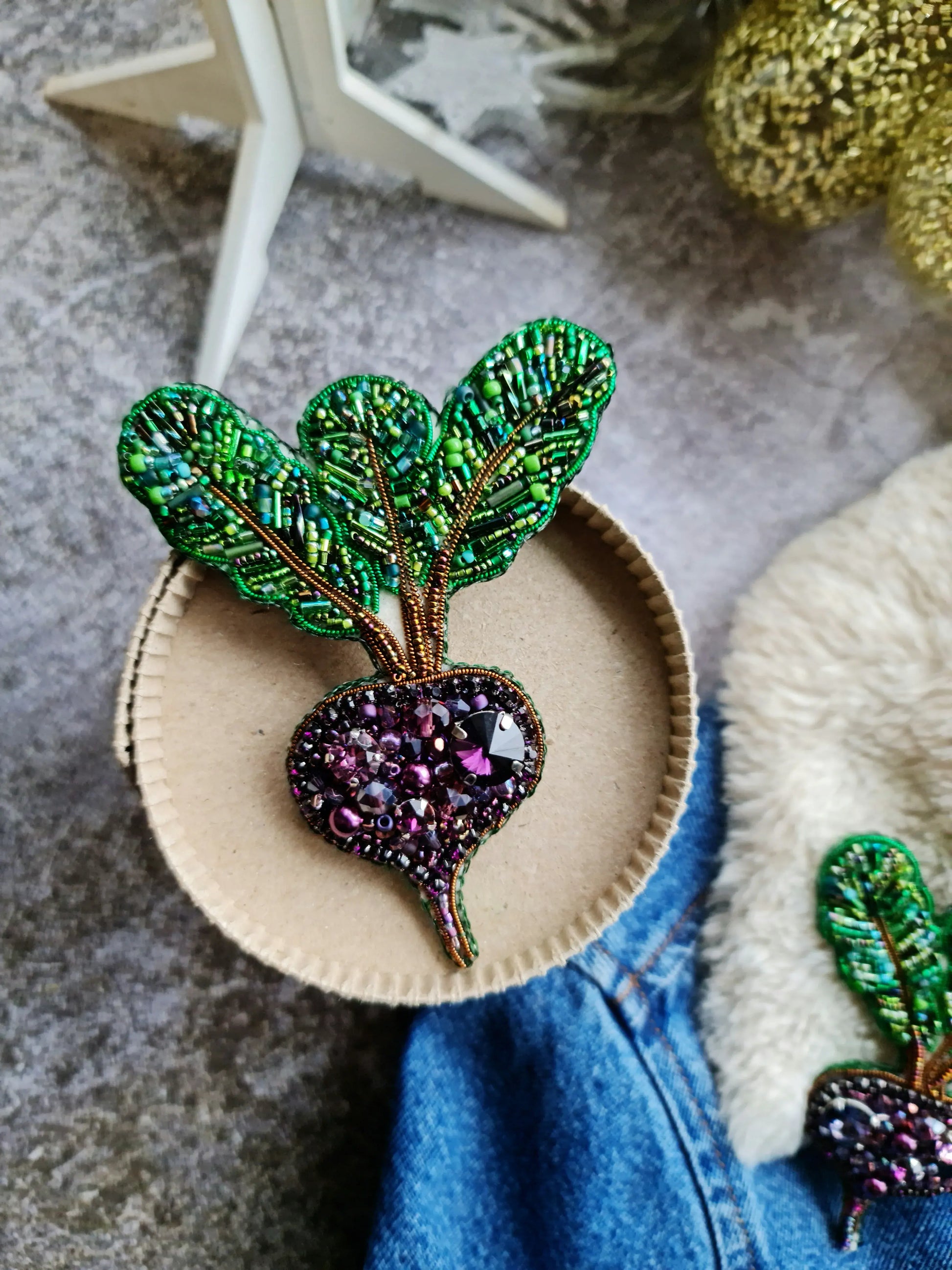 Purple Beet Brooch