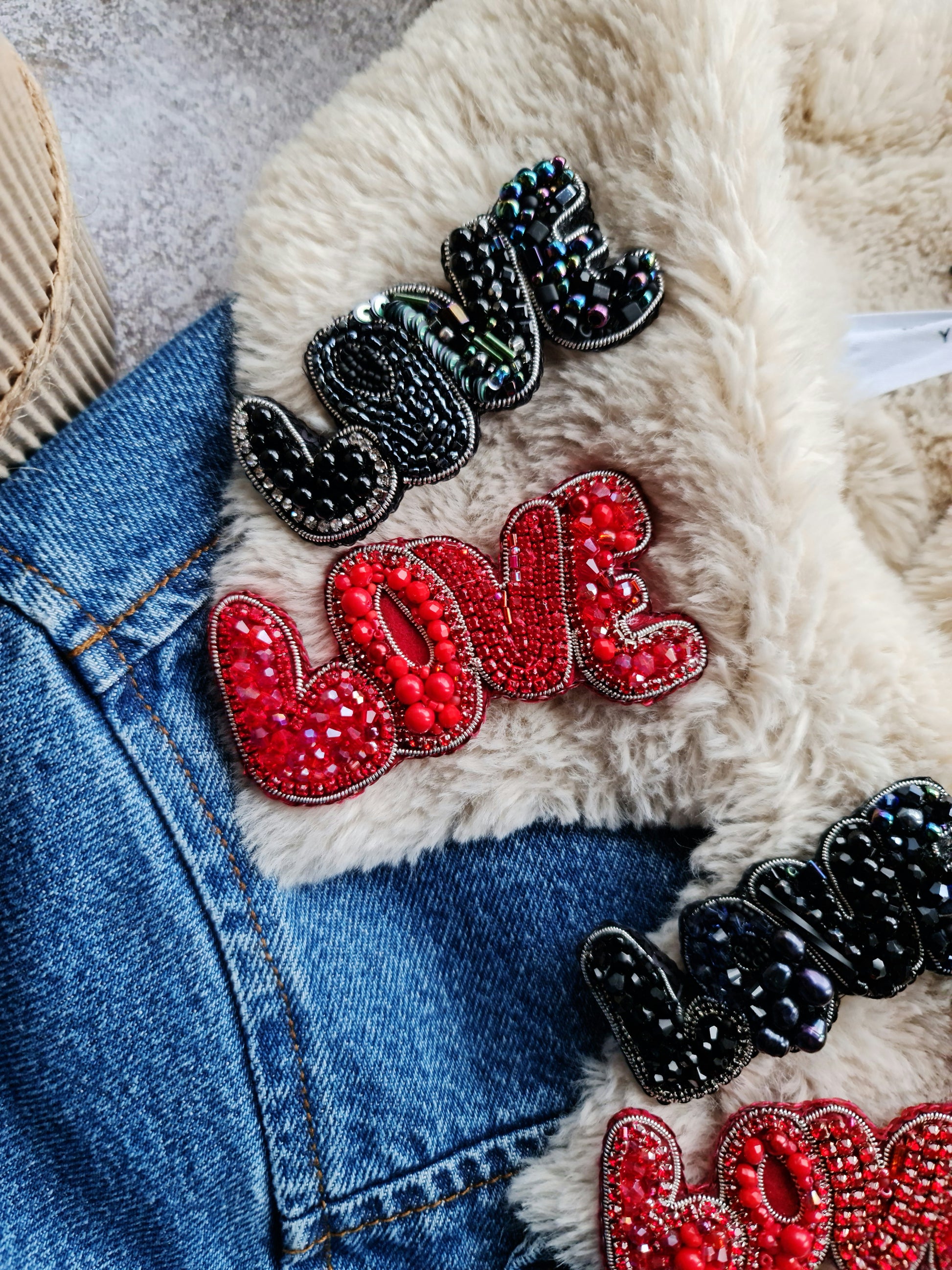 Love Beaded Brooch