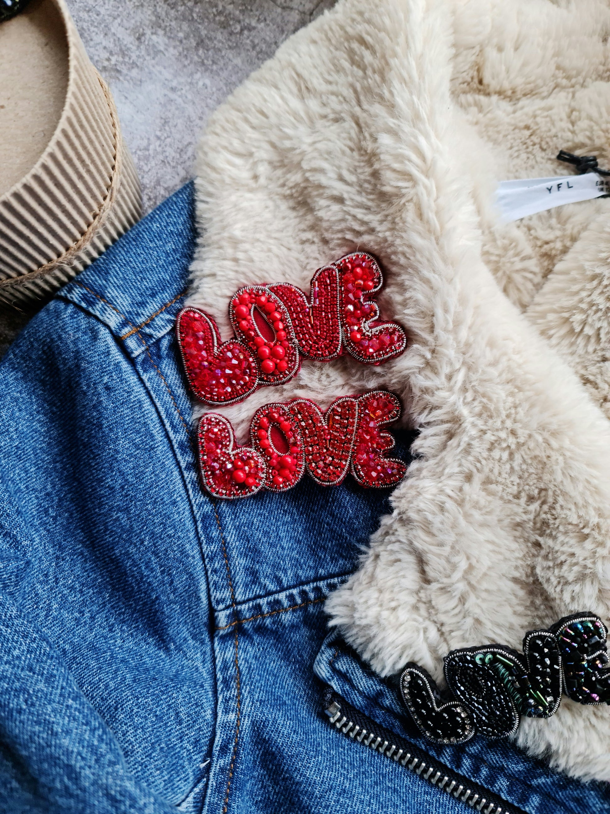Love Beaded Brooch
