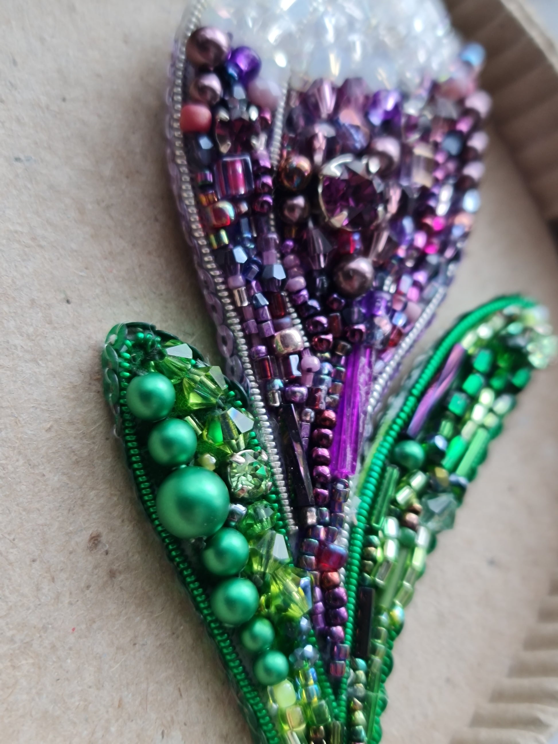Crocus Beaded Brooch